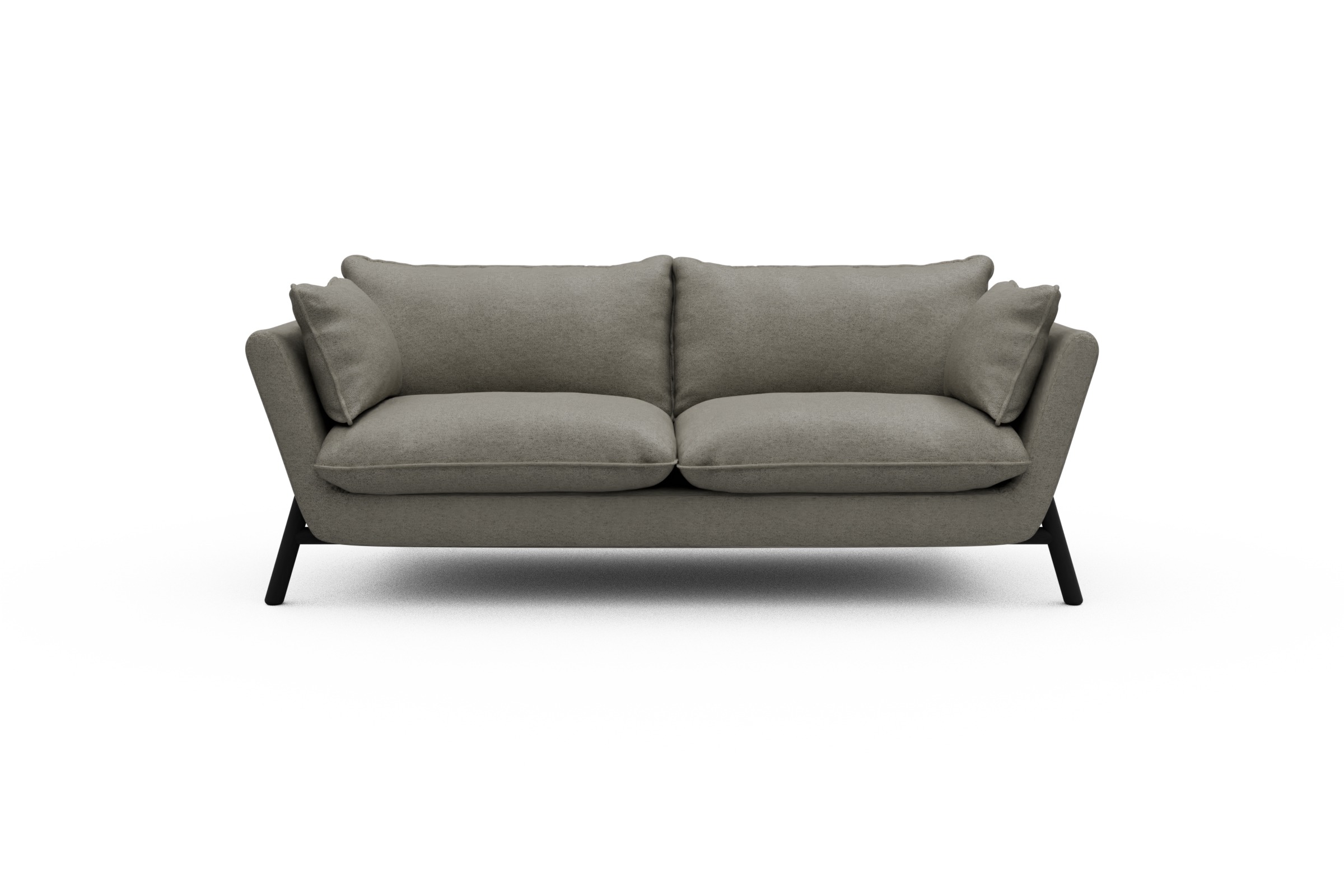 Skandi Home Sofa Emil PREMIUM 2-Sitzer Beinfarbe Eiche Schwarz Denari-Warm-Grey moebelfaktor