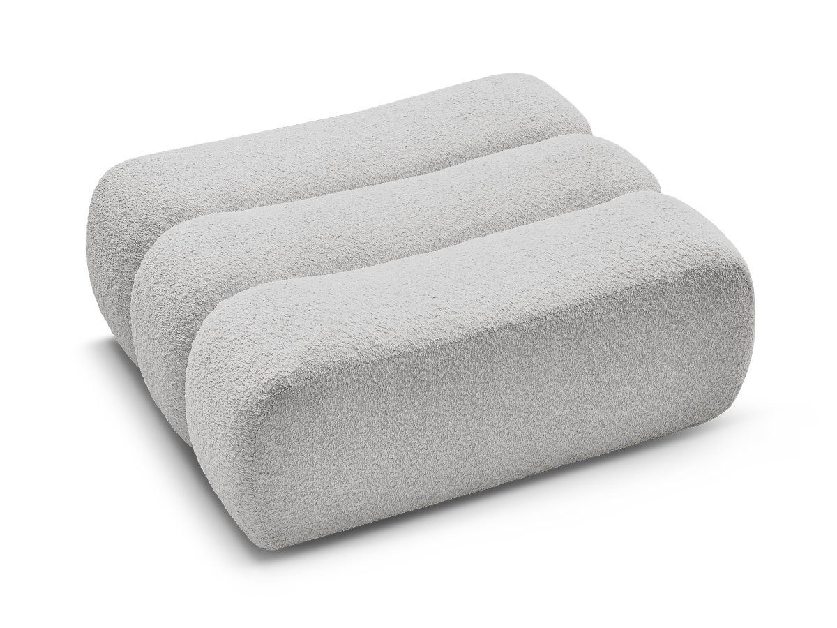 Bobochic Azra Pouf Bouclé-Stoff Hellgrau