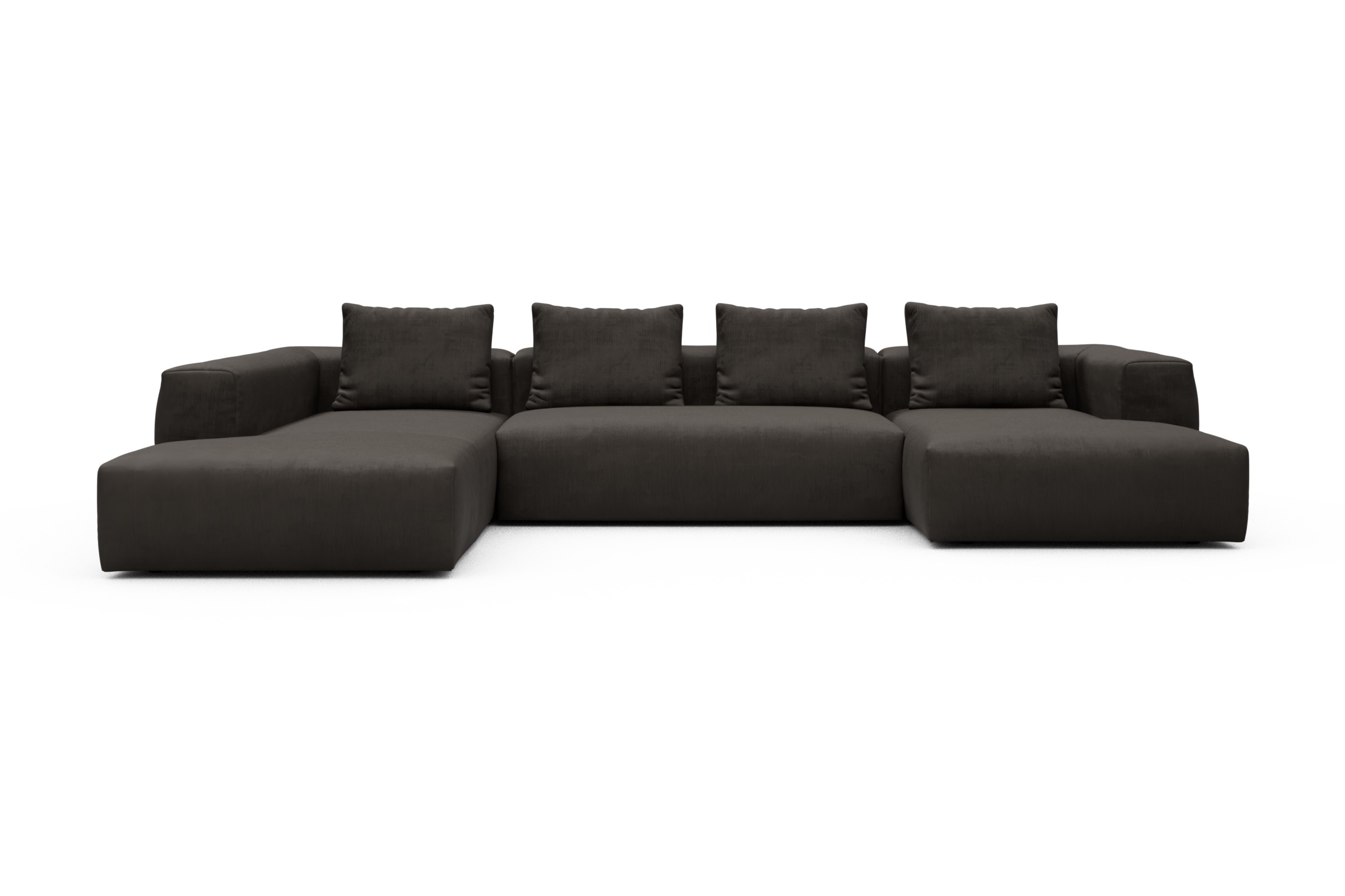 Skandi Home Wohnlandschaft Fred Relax-Ecke links mit 2-Sitzer und Chaiselongue rechts Cordufine-Taupe moebelfaktor