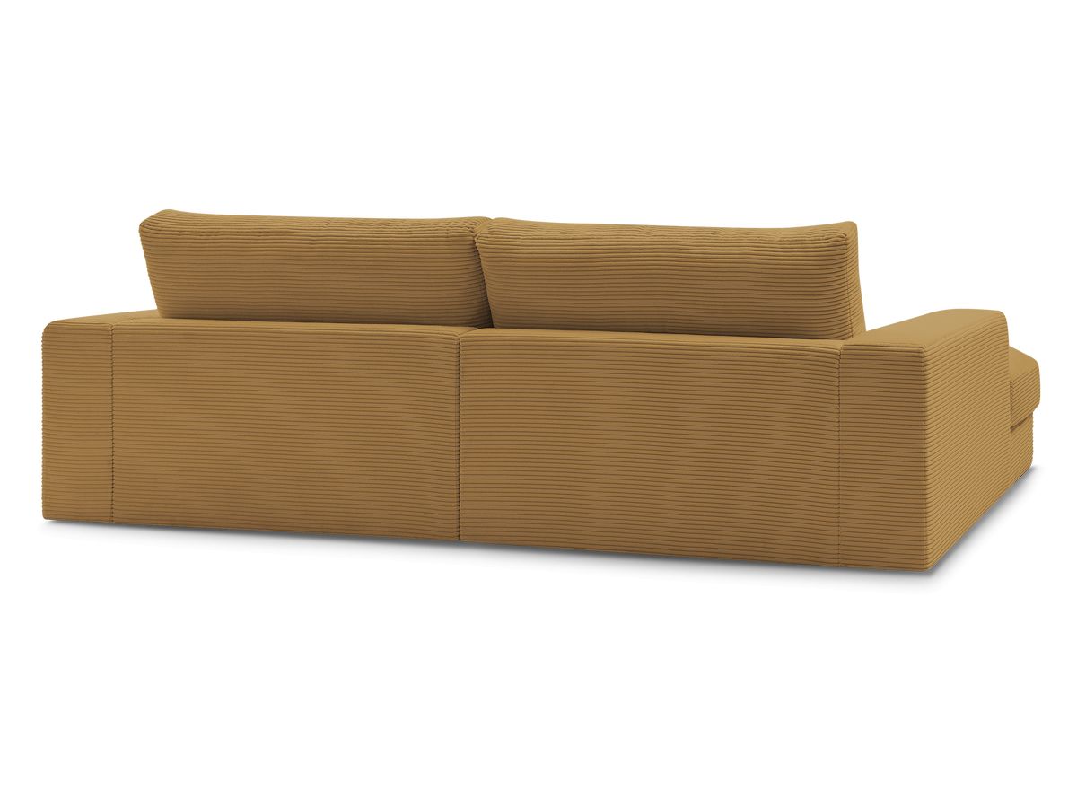Bobochic Leonard Ecksofa mit Pouf 274 × 159 cm Cordsamt Gelb Ecke rechts