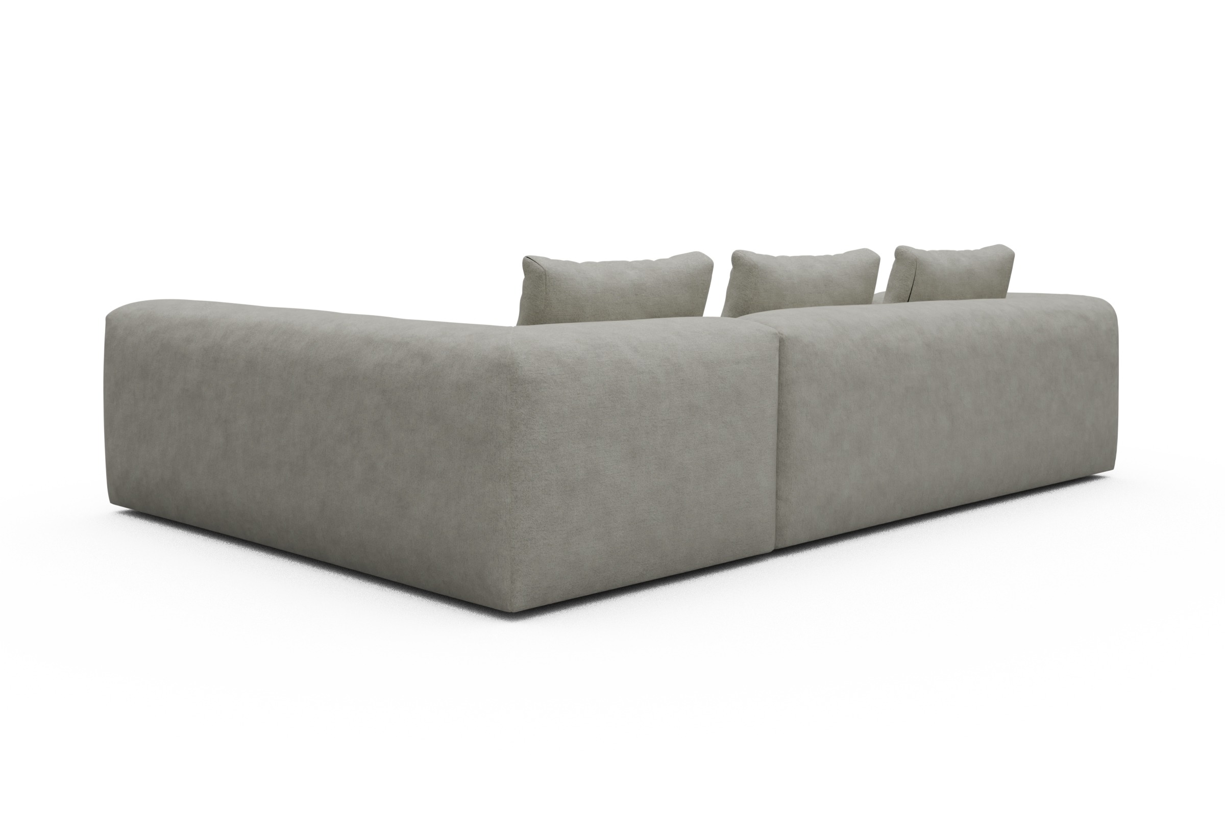 Ecksofa Fred 2x 2,5-Sitzer rechts offen Carreno-Moon-Stone-White