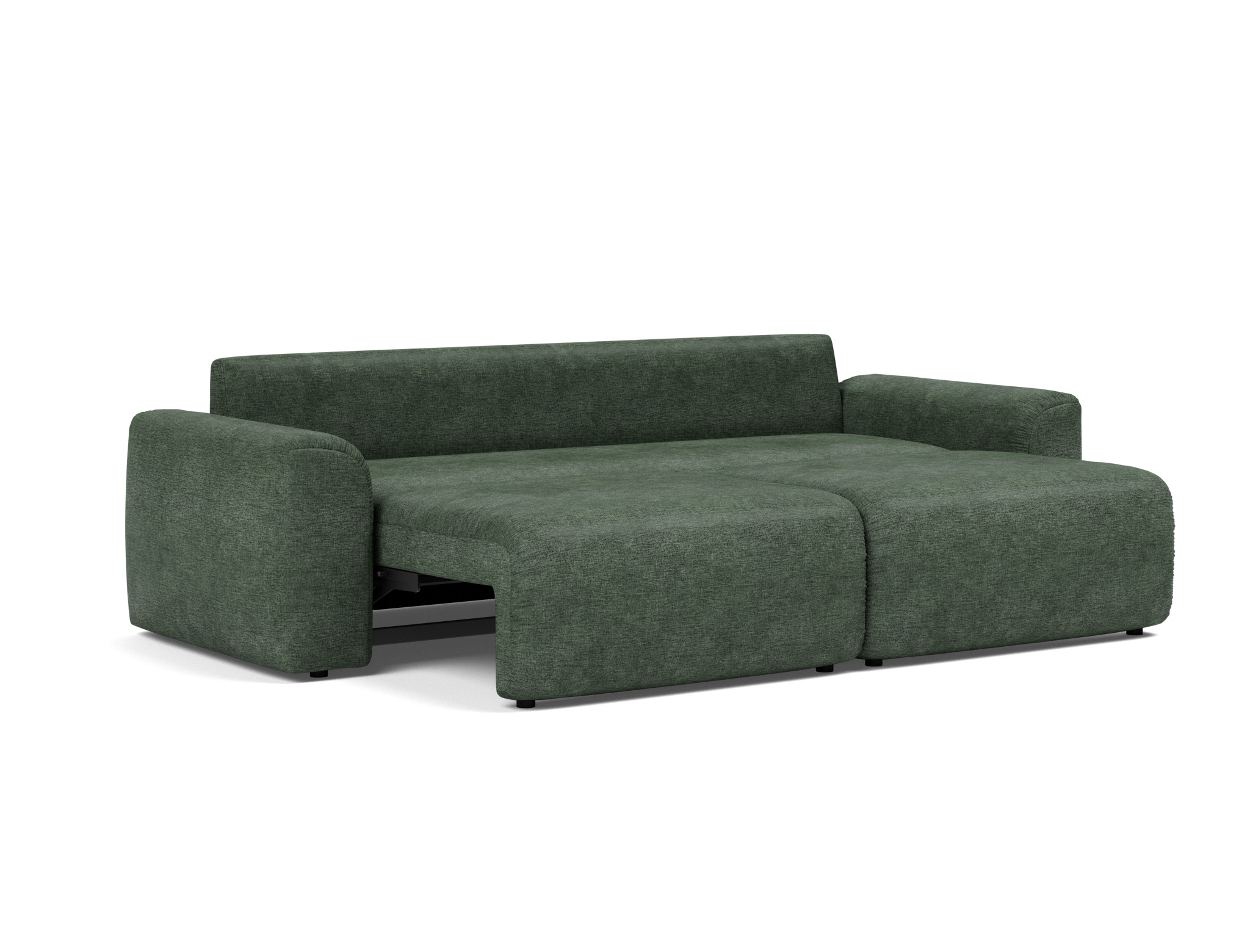 Schlafsofa Norum mit Chunky-Armlehnen Flachgewebe Avella 281-Pine-Green