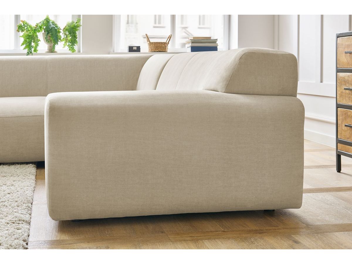 Bobochic Lavena Ecksofa 312 × 220 cm Samt Beige Ecke links