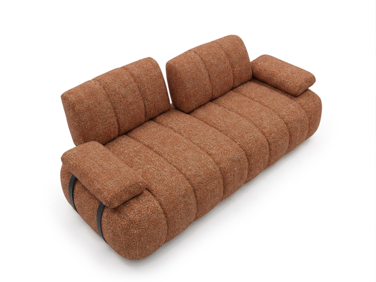 Bobochic Rivoli Sofa 4-Sitzer Melange-Stoff Orange