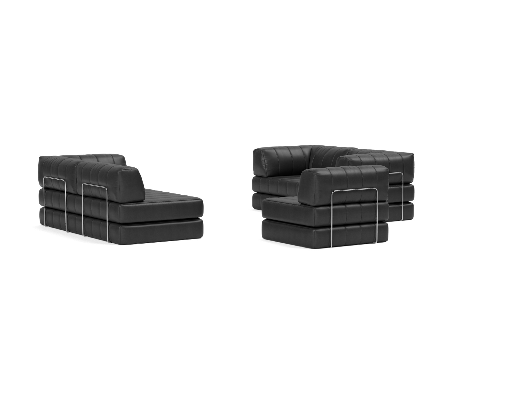 Eck-Schlafsofa CozyPad mit Armlehnen Lederoptik Faunal 550-Black
