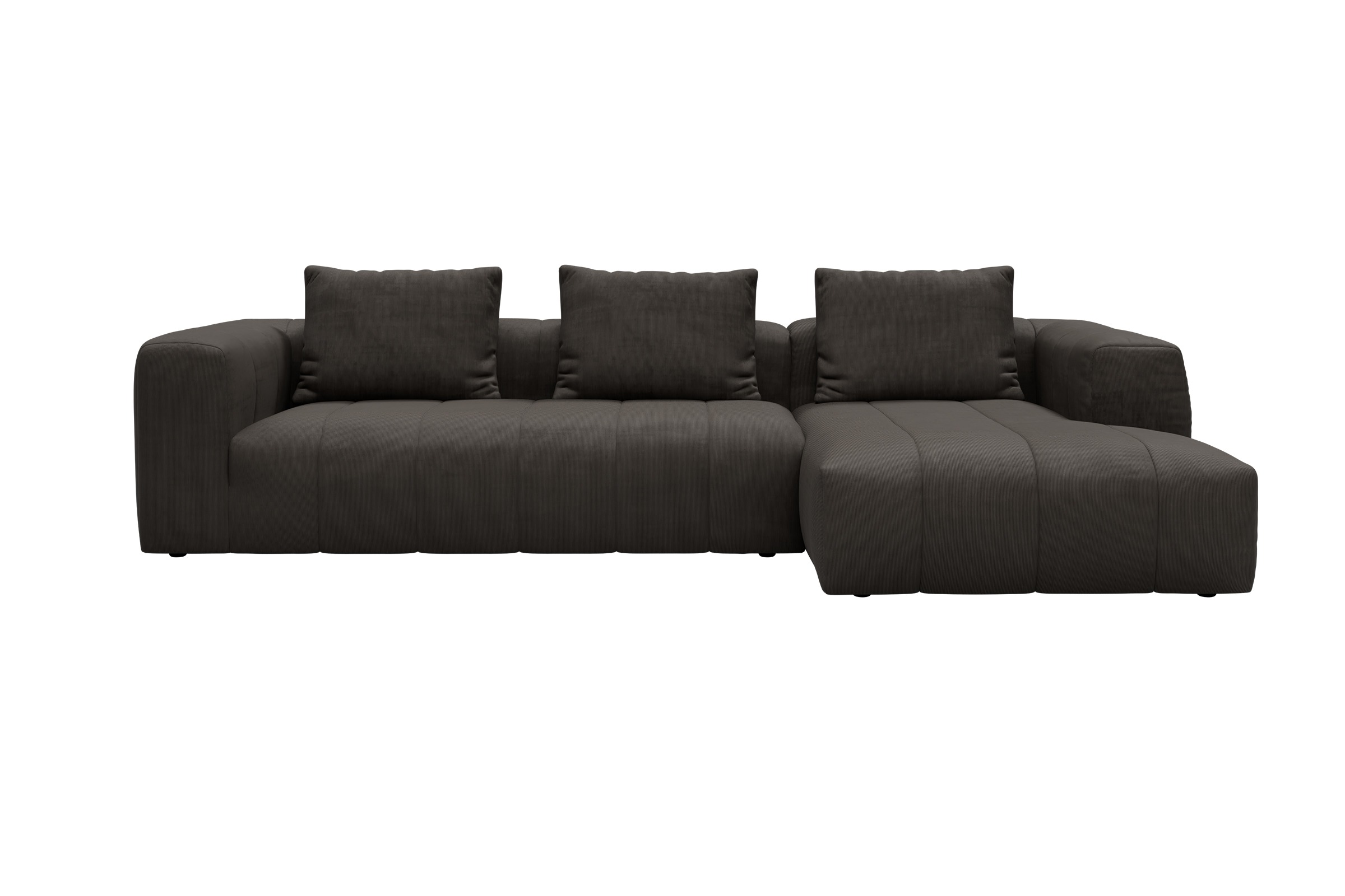 Hugo 2,5-Sitzer Armlehne links mit Chaiselongue Cordufine-Taupe moebelfaktor