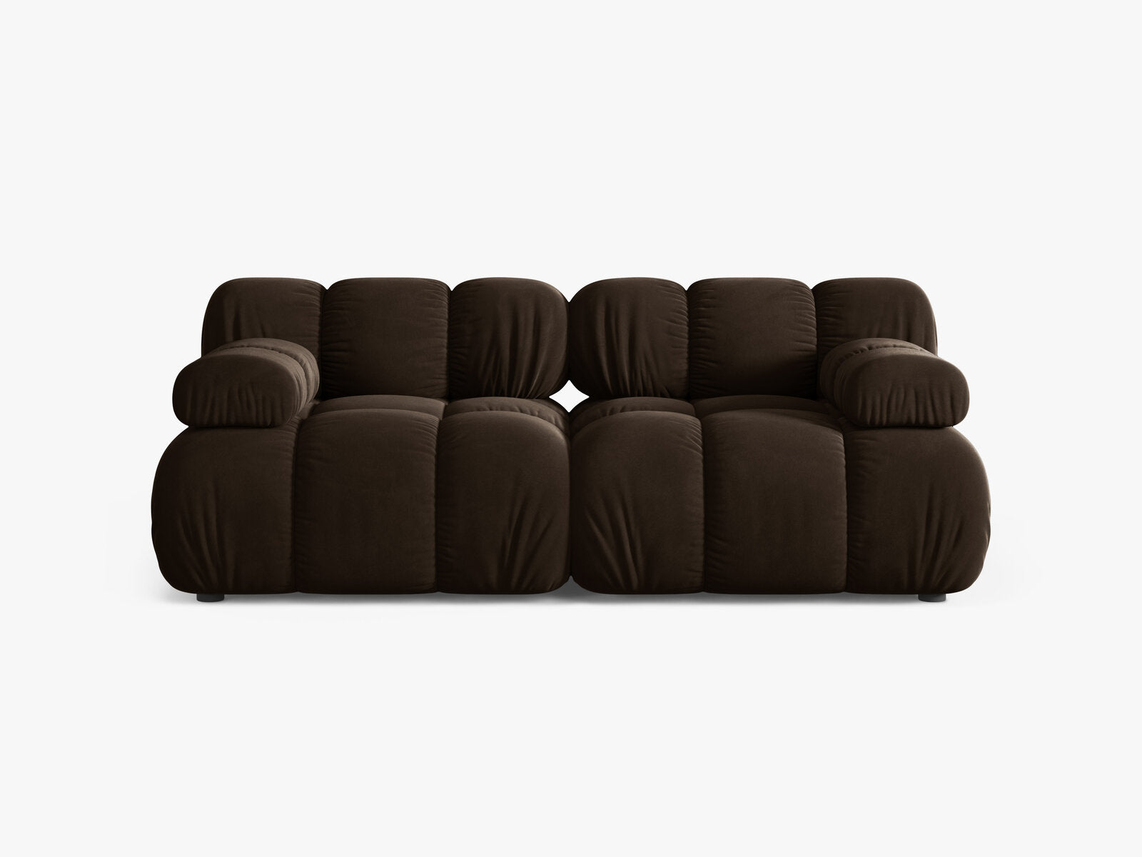 Micadoni Modulares Sofa Bellis 2-Sitzer Samt Bluvel Dunkelbraun