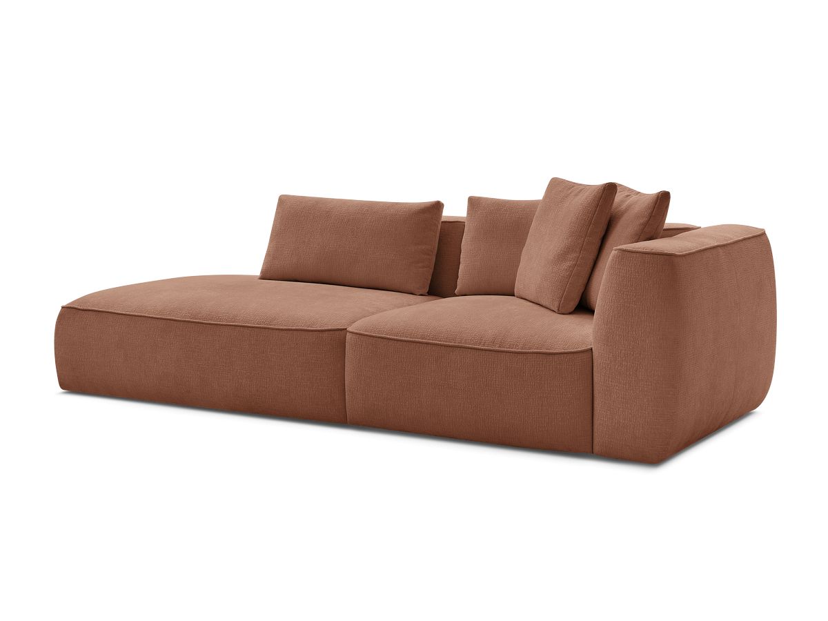 Bobochic Leopold Sofa 3-Sitzer Strukturstoff Orange Armlehne rechts