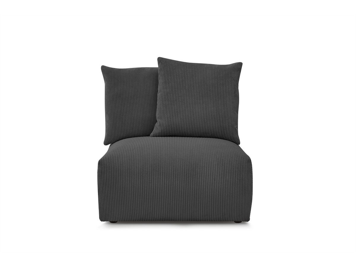 Bobochic Voltaire Sofamodul 1-Sitzer 90 × 100 cm Cordsamt Dunkelgrau