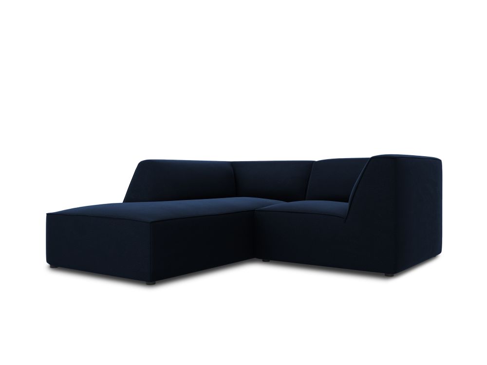 Cosmopolitan Design Ecksofa Siena 3-Sitzer Samt Salvador Königsblau Links