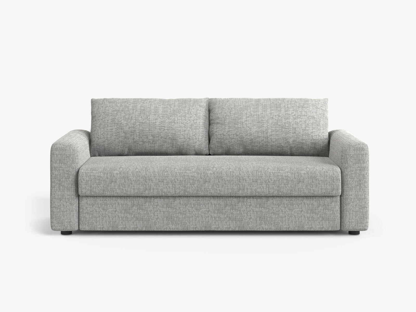 Micadoni Sofa mit Schlaffunktion David 3-Sitzer Strukturierter Stoff Baltimore Warmes Grau