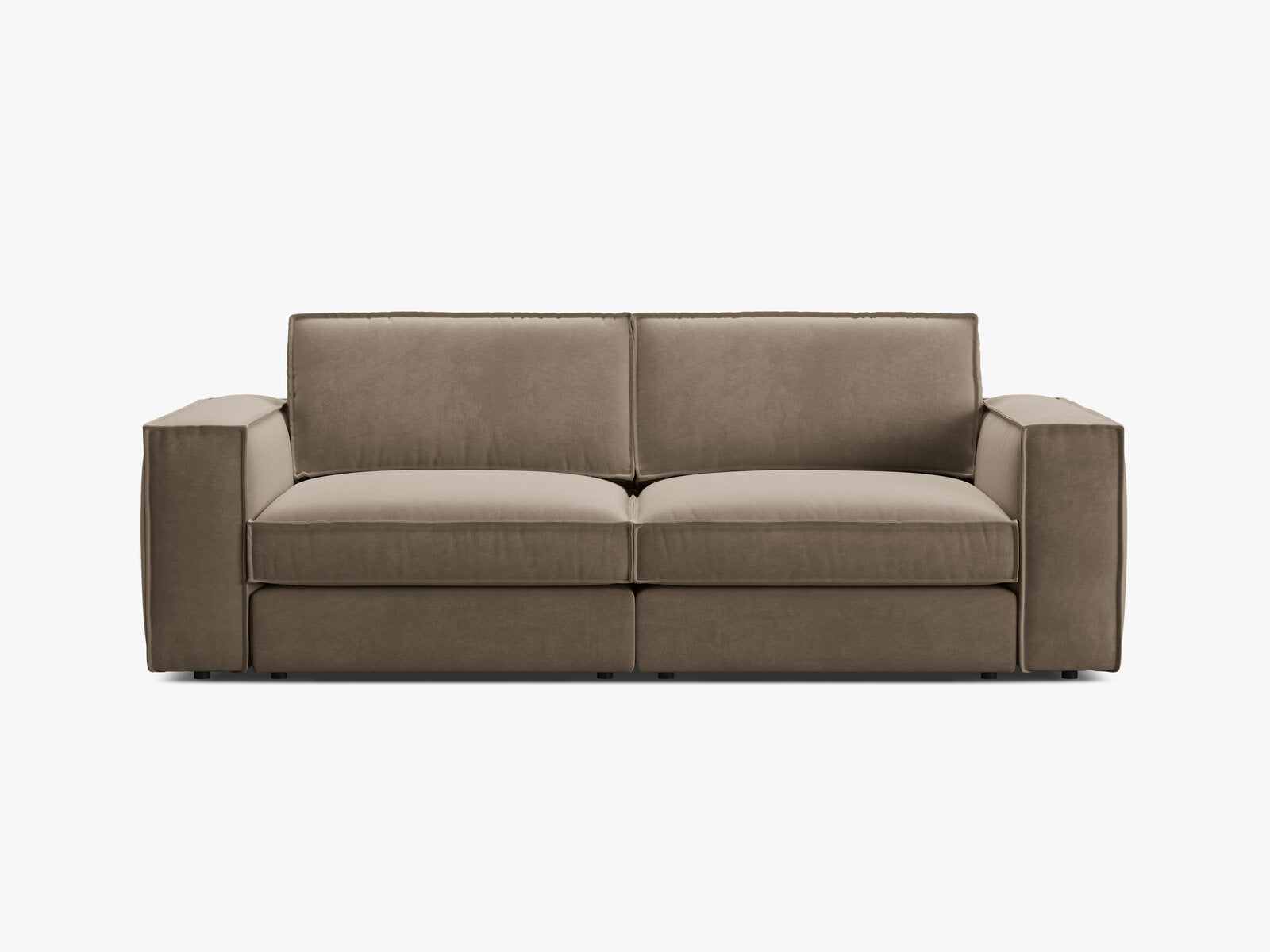 Micadoni modulares Sofa Pola 3-Sitzer Samt Salvador Grau Braun