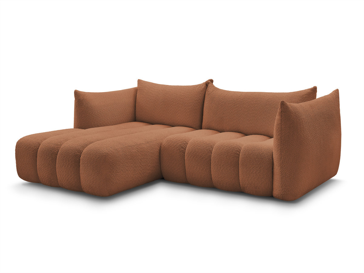 Bobochic Azra Ecksofa 262 × 178 cm Bouclé-Stoff Orange Ecke links