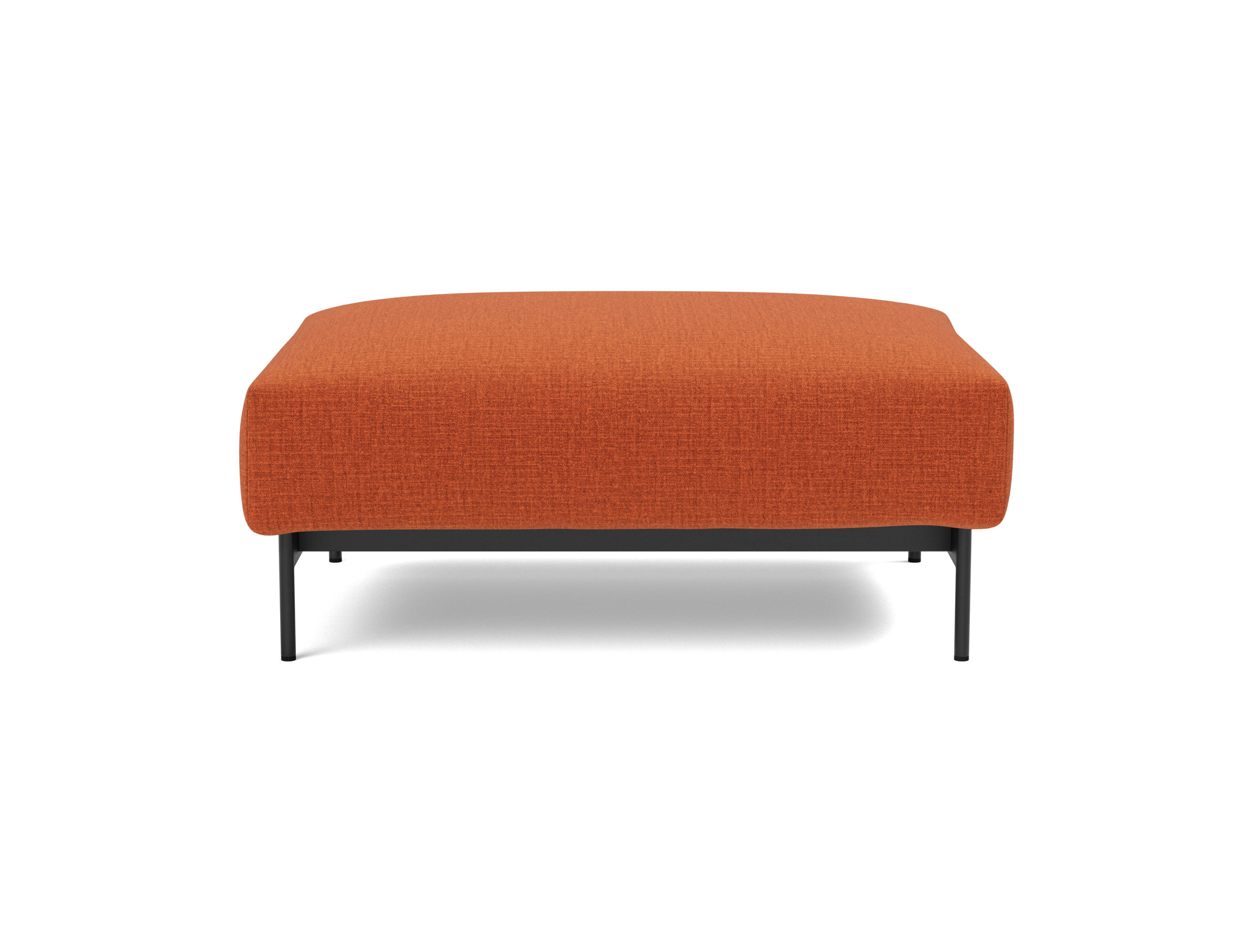 Hocker Malloy Chenille Esina 412-Rust-Orange Beine Schwarzes Metall