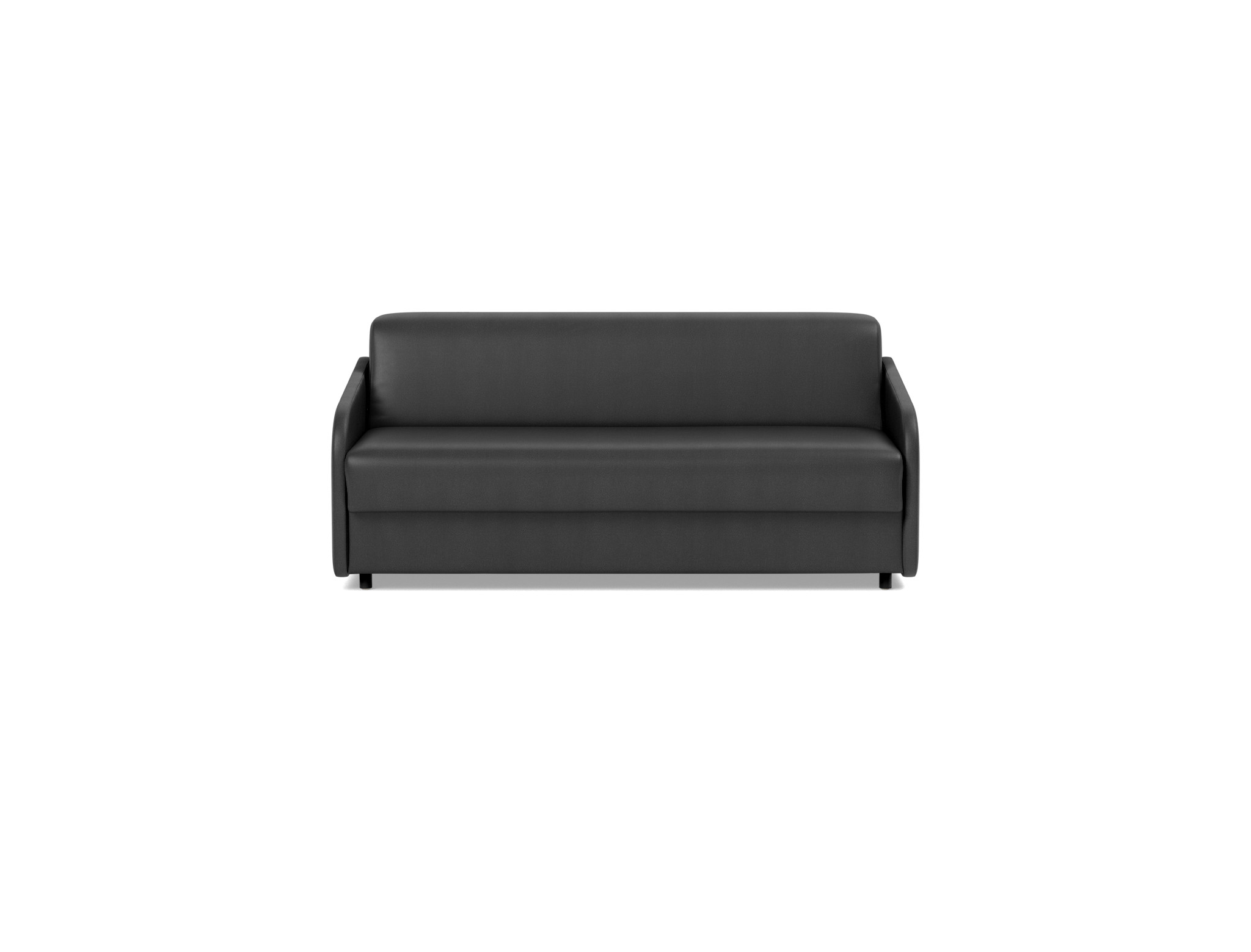 Schlafsofa Eivor mit Taschenfederkernmatratze 140 Lederoptik Faunal 550-Black