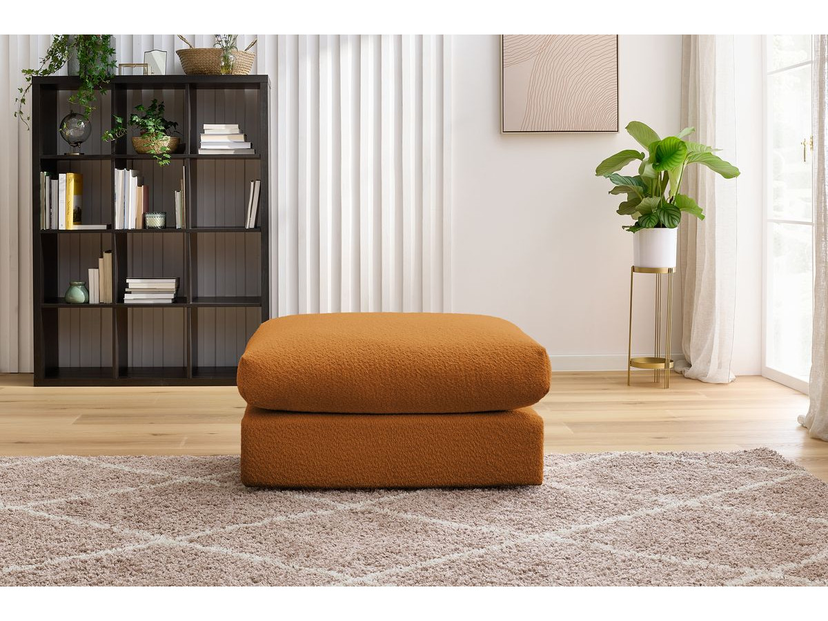 Bobochic Paris Pouf, sehr weich Bouclé-Stoff Gelb