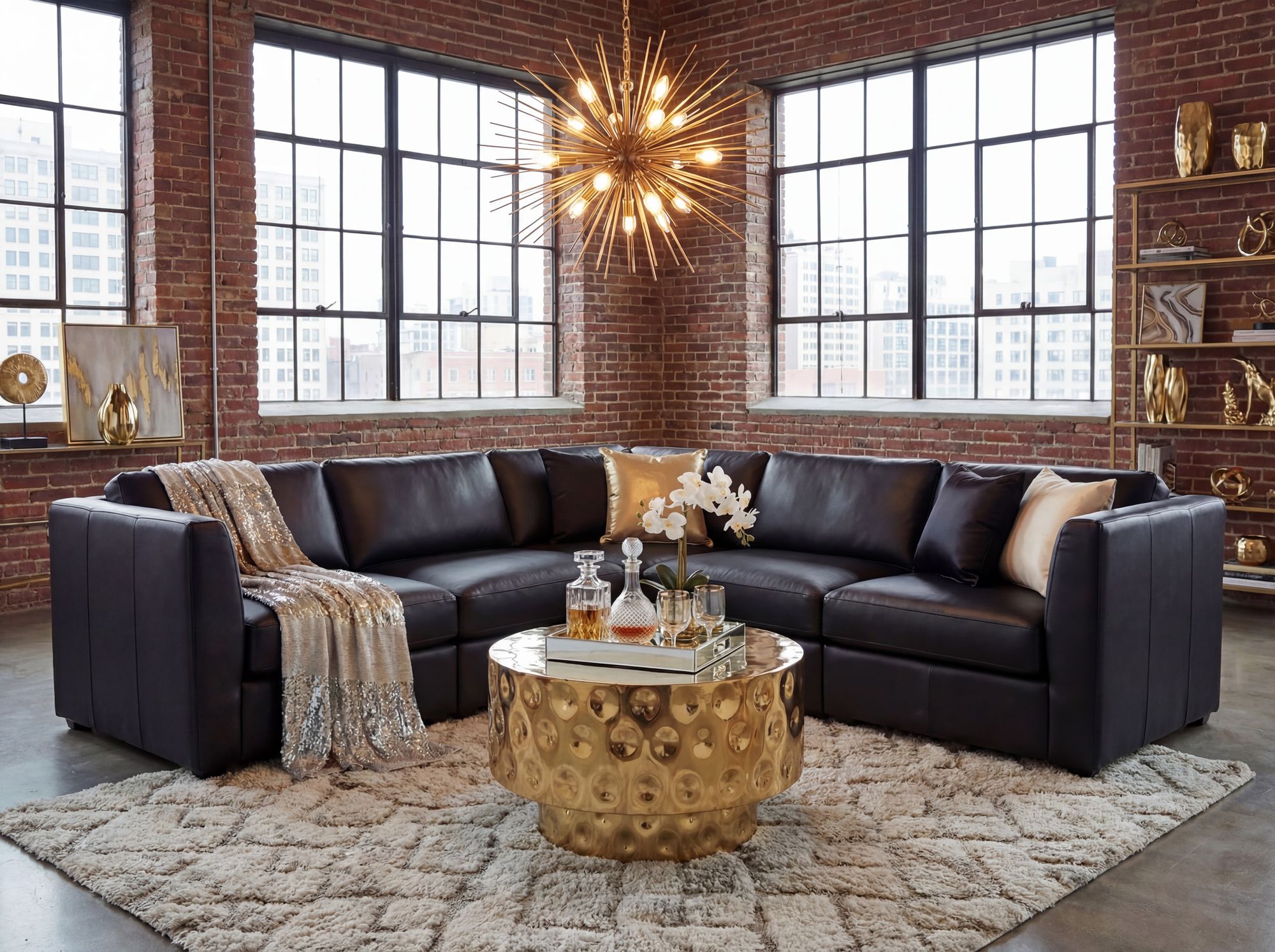 Couchtisch Lindas Aluminium Gold Ø 60 cm