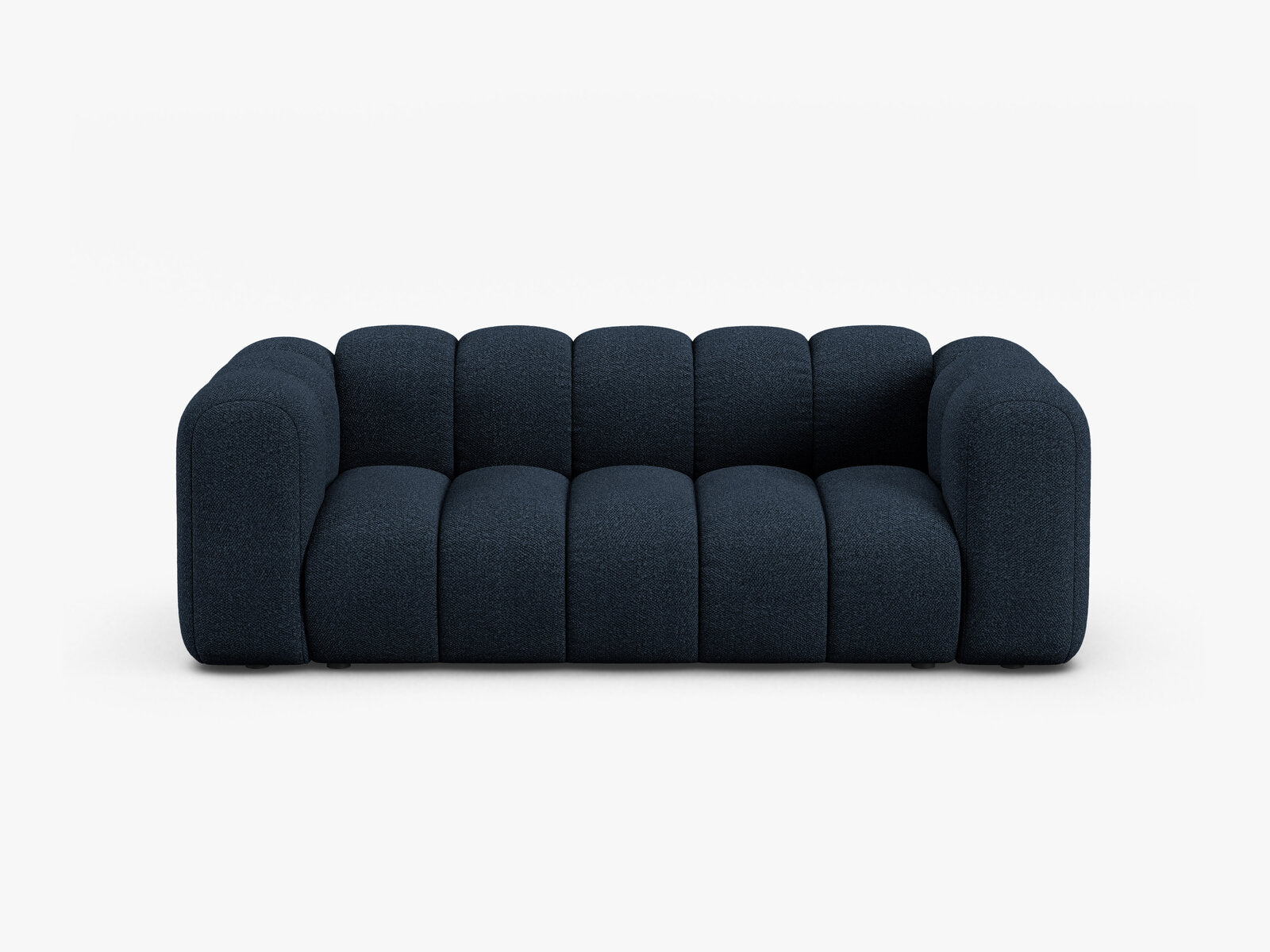 Micadoni Sofa Lupine 2-Sitzer Boucle Baloo Dunkelblau