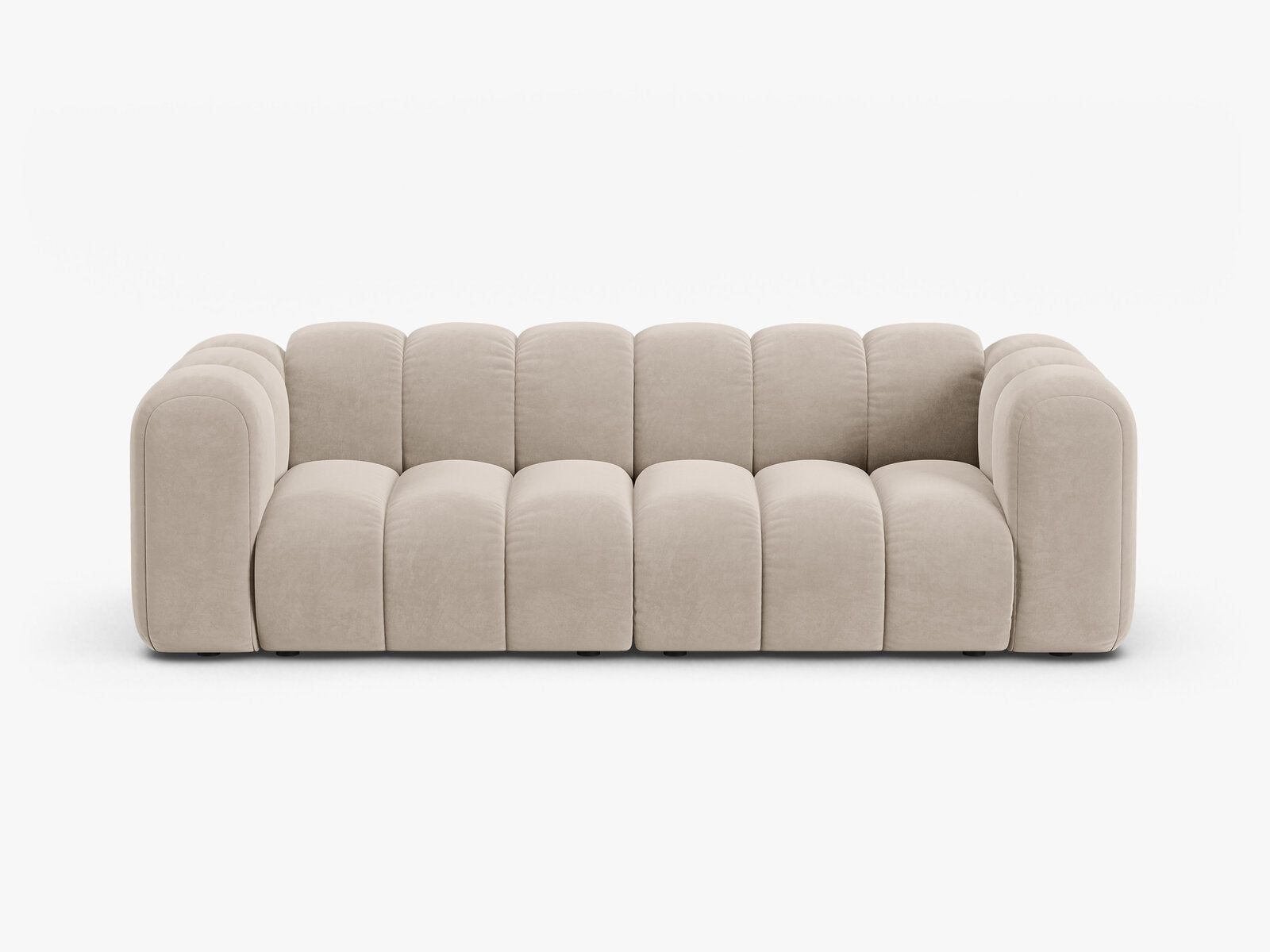 Micadoni Sofa Lupine 3-Sitzer Samt Salvador Beige