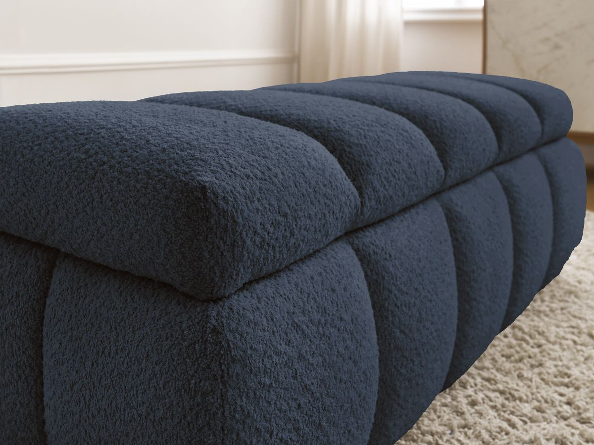 Bobochic Denali Bettbank 146 × 56 cm Bouclé-Stoff Dunkelblau