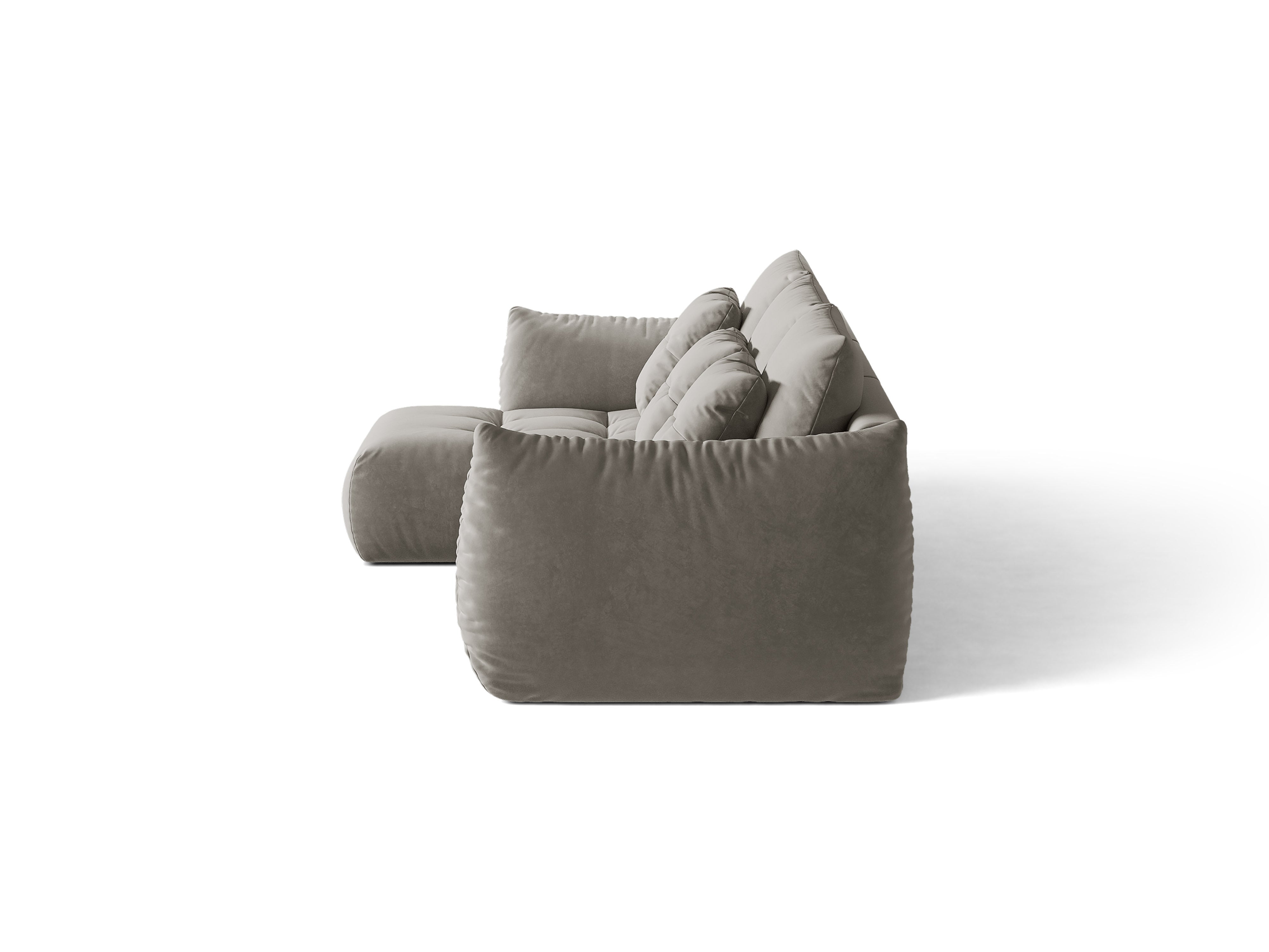 Micadoni Bloom Ecksofa 6-Sitzer Links Samt Casino Grau