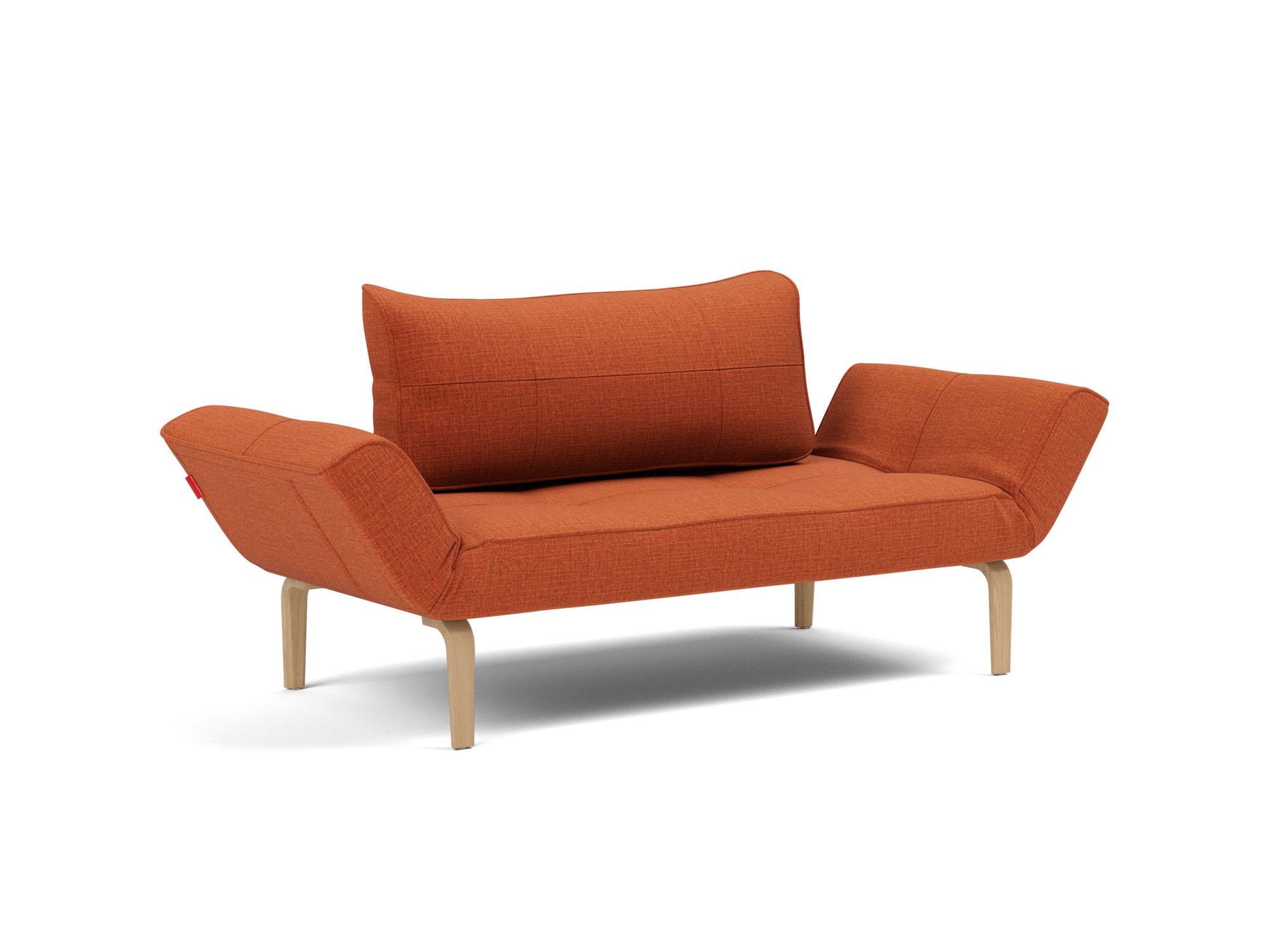 Tagesbett Zeal Chenille Esina 412-Rust-Orange Beine Bow Eiche