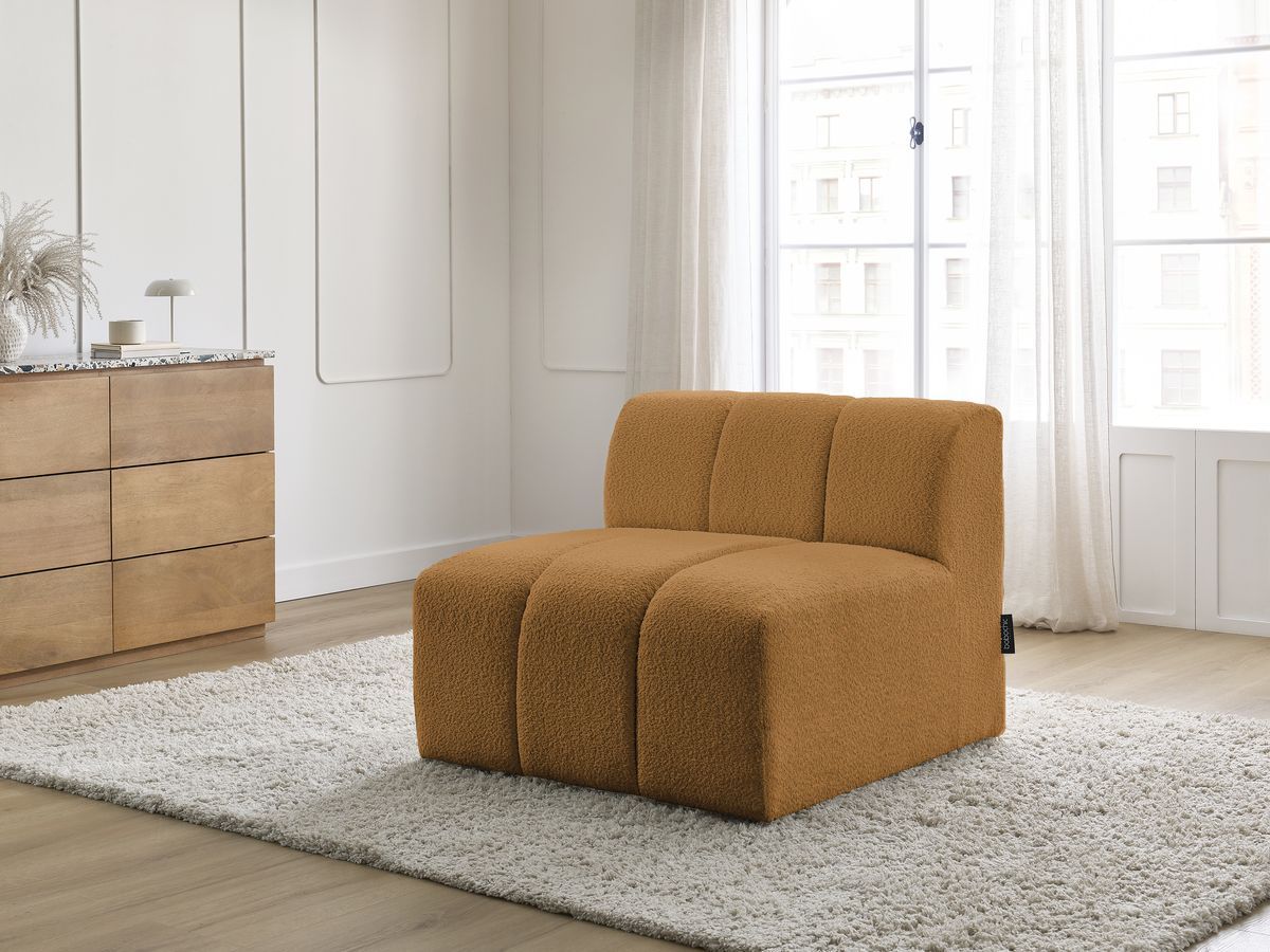 Bobochic Annecy Sofamodul 1-Sitzer Bouclé-Stoff Gelb