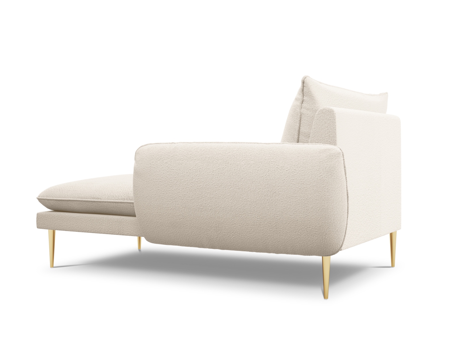 Cosmopolitan Design Chaiselongue Vienna Boucle Ascot Beige Rechts Beine Gold