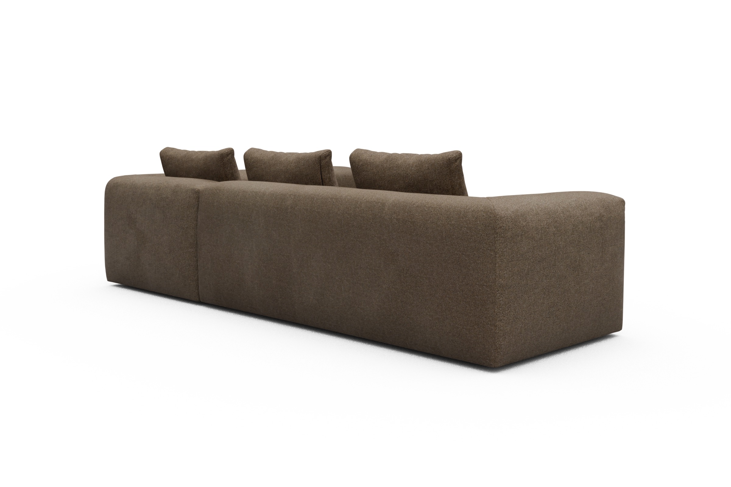 Ecksofa Fred 2x 2,5-Sitzer rechts offen Aivi-Khaki-Brown