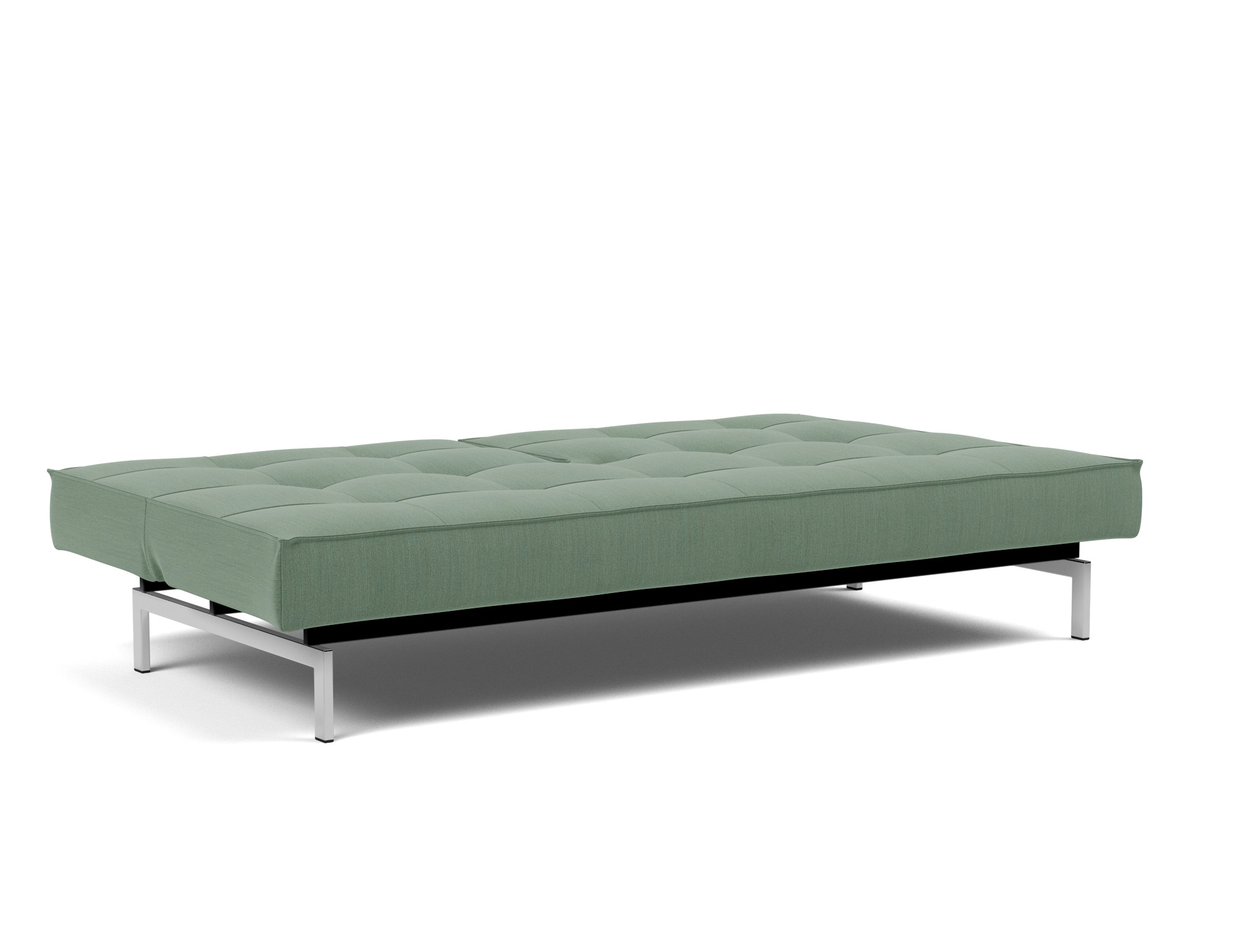 Schlafsofa Splitback Flachgewebe Elegance 518-Green Beine Chrom