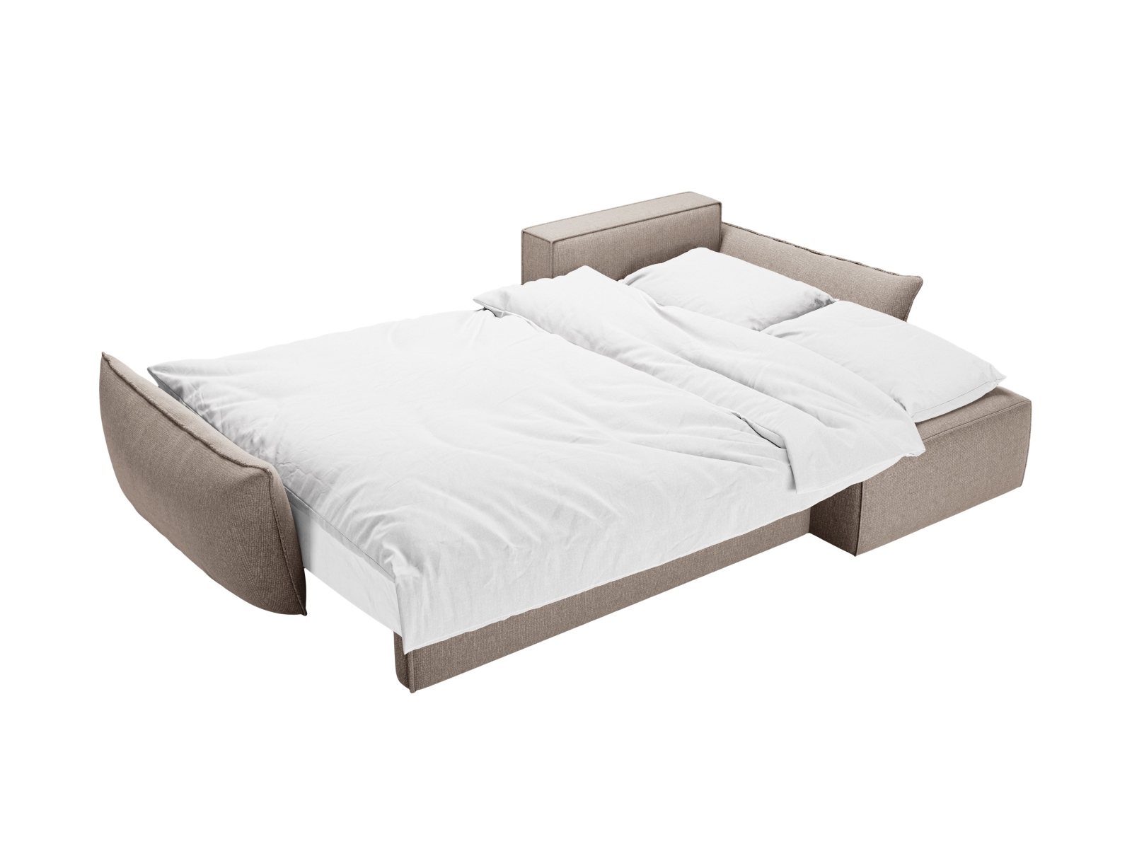 Micadoni Ecksofa Kaelle 4-Sitzer mit Schlaffunktion Rechts Chenille Beige