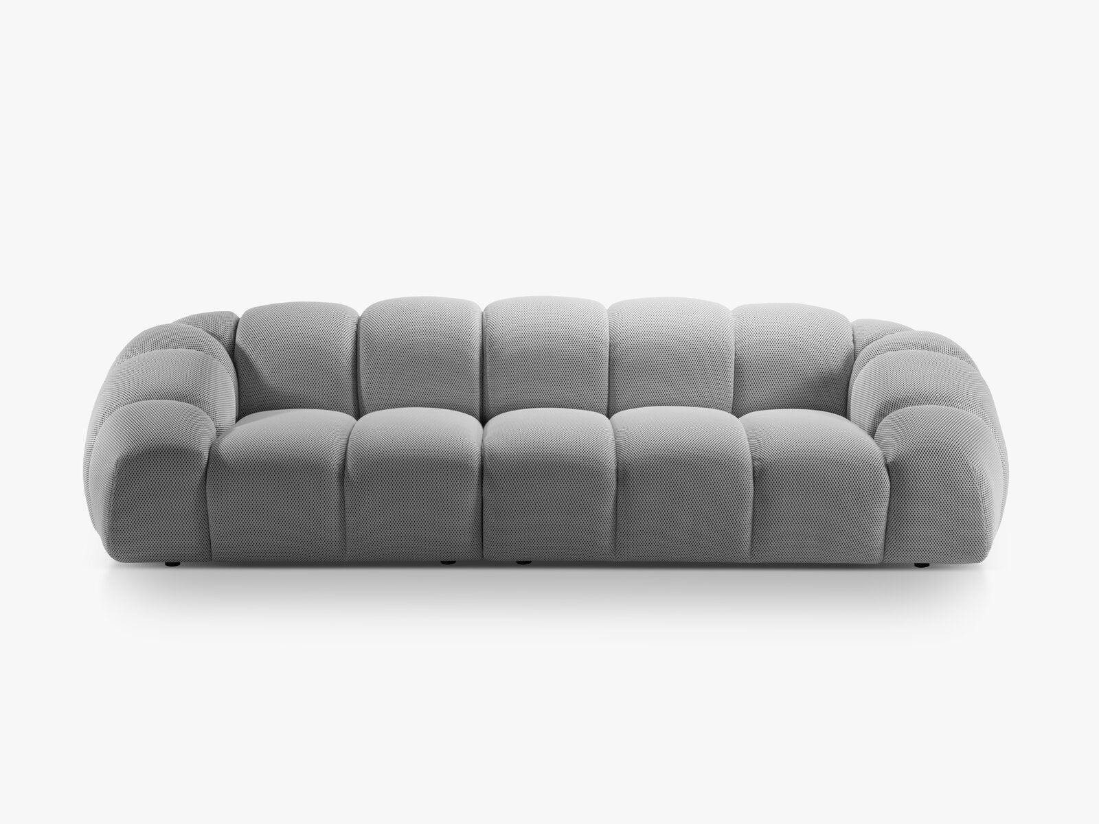 Micadoni Sofa Diana 4-Sitzer 3D-Stoff Silber