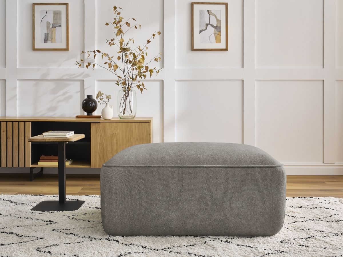 Bobochic Zephyr Pouf Strukturstoff Taupe