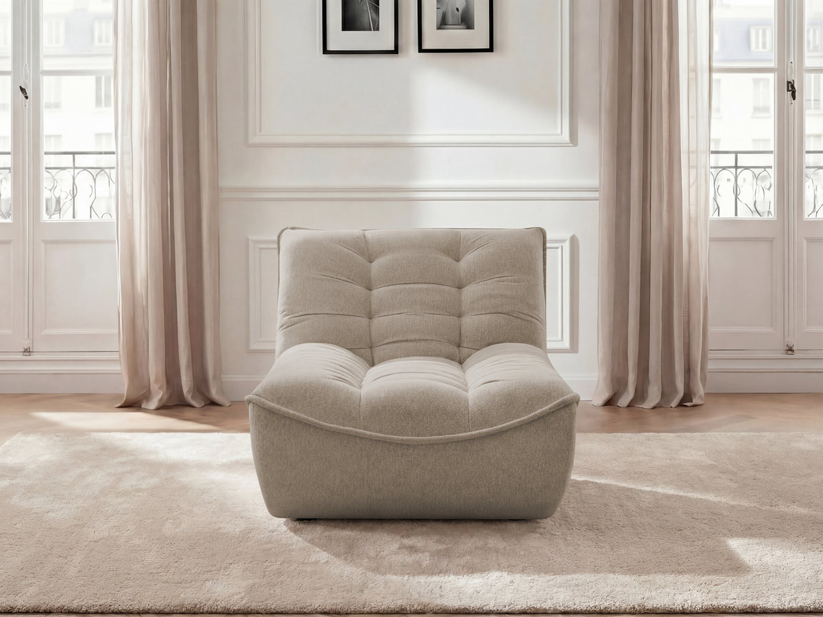 Bobochic Serena Méridienne-Modul Melange-Stoff Taupe