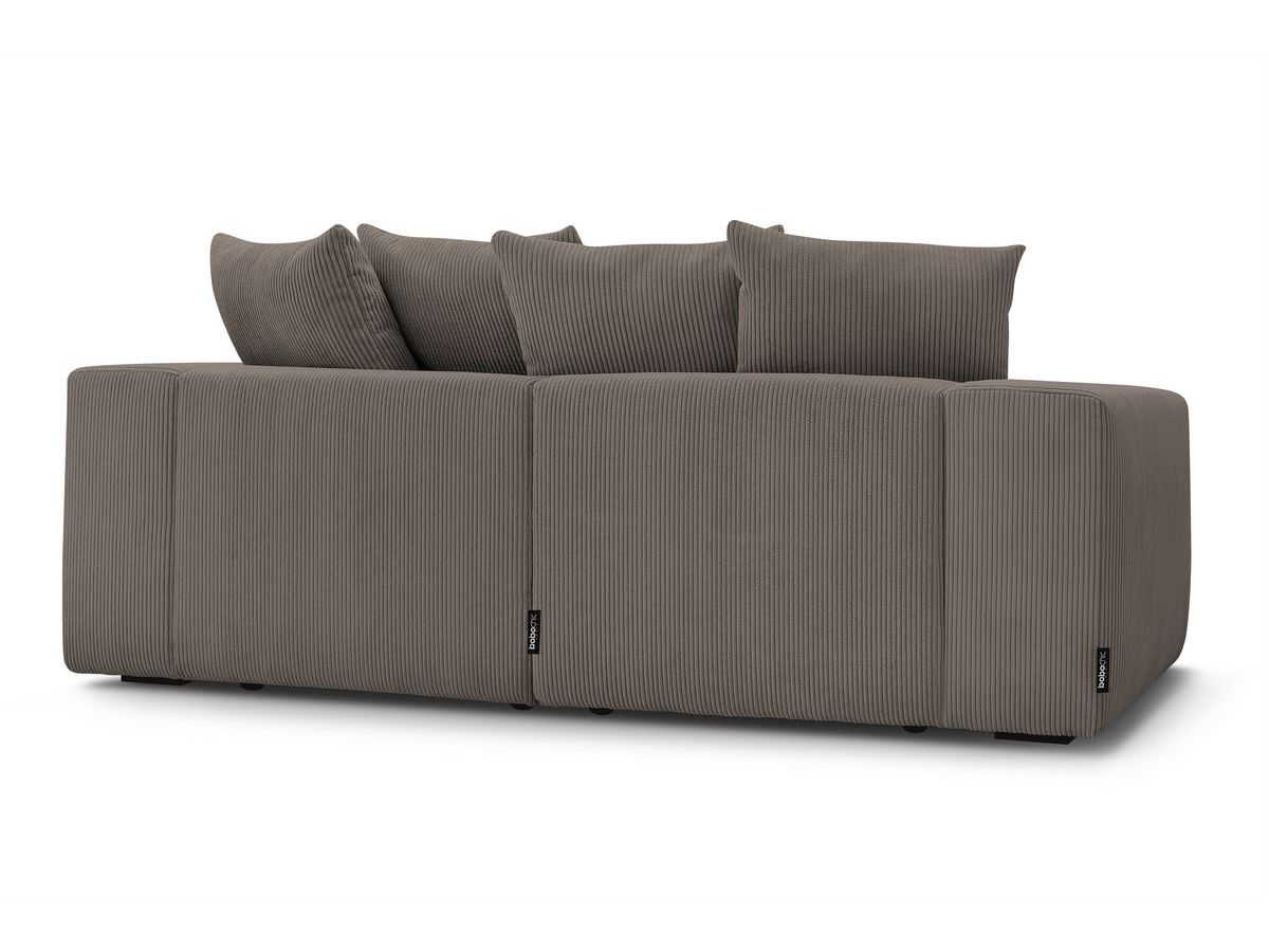 Bobochic Voltaire Sofa 4-Sitzer mit Pouf 248 × 100 cm Cordsamt Taupe