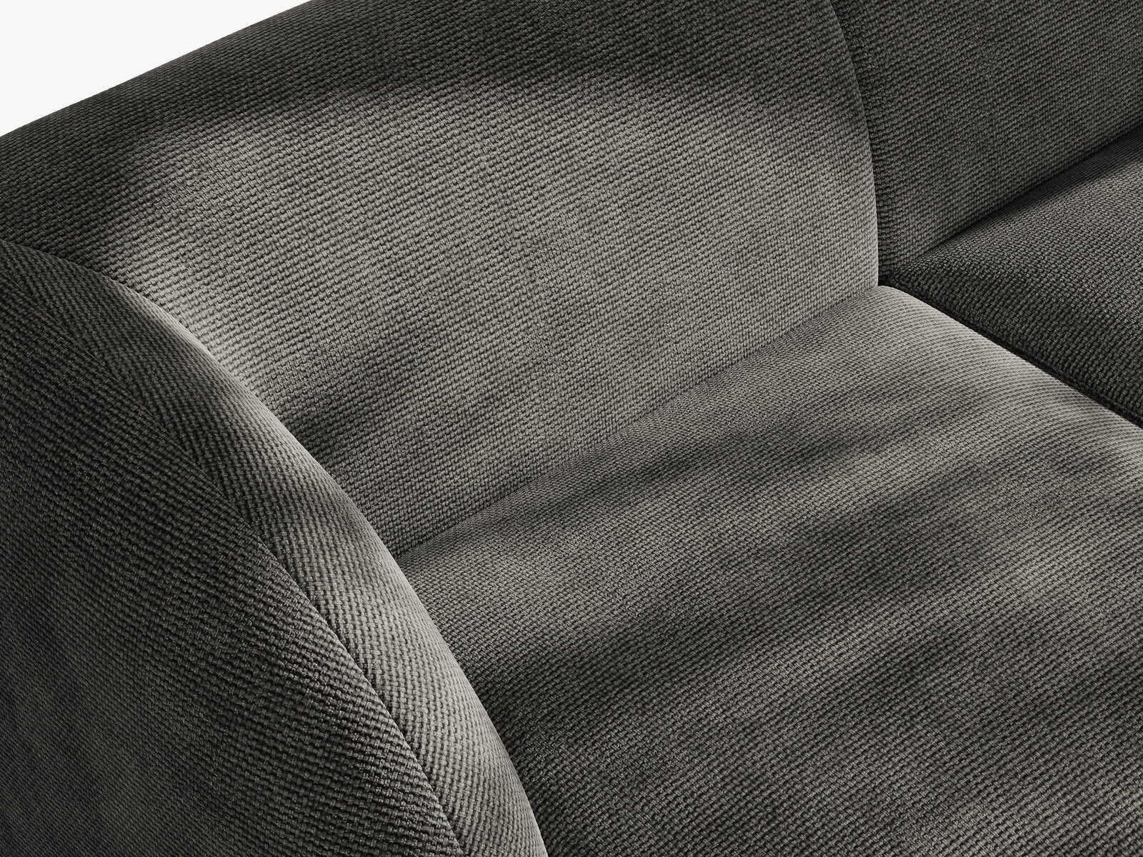 Micadoni 5-Sitzer Symmetrisches Ecksofa Miley Chenille Eden Dunkelgrau