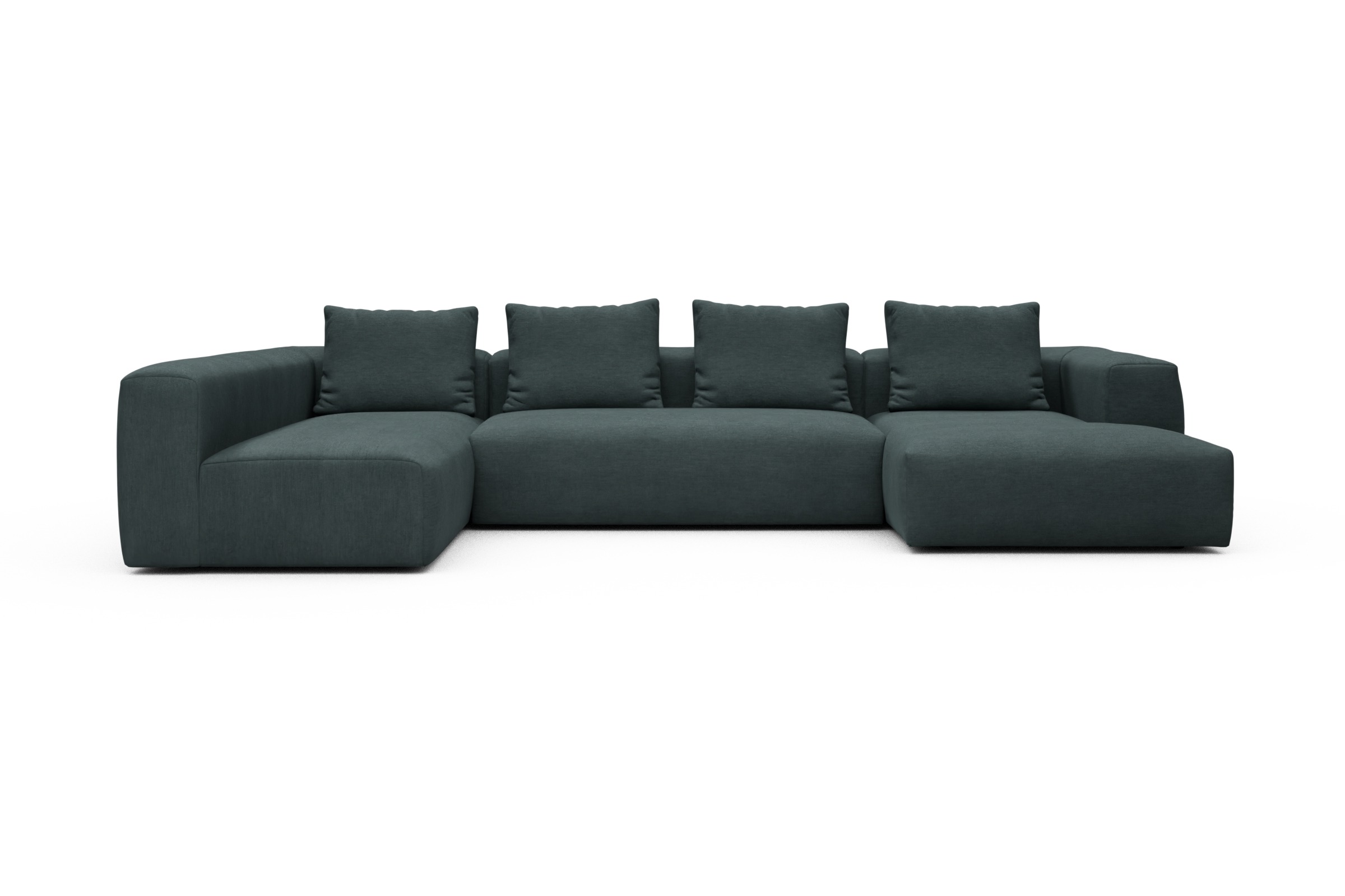 Skandi Home Wohnlandschaft Fred Chaiselongue rechts mit 2-Sitzer und lange Armlehne links Vivus-Blue moebelfaktor