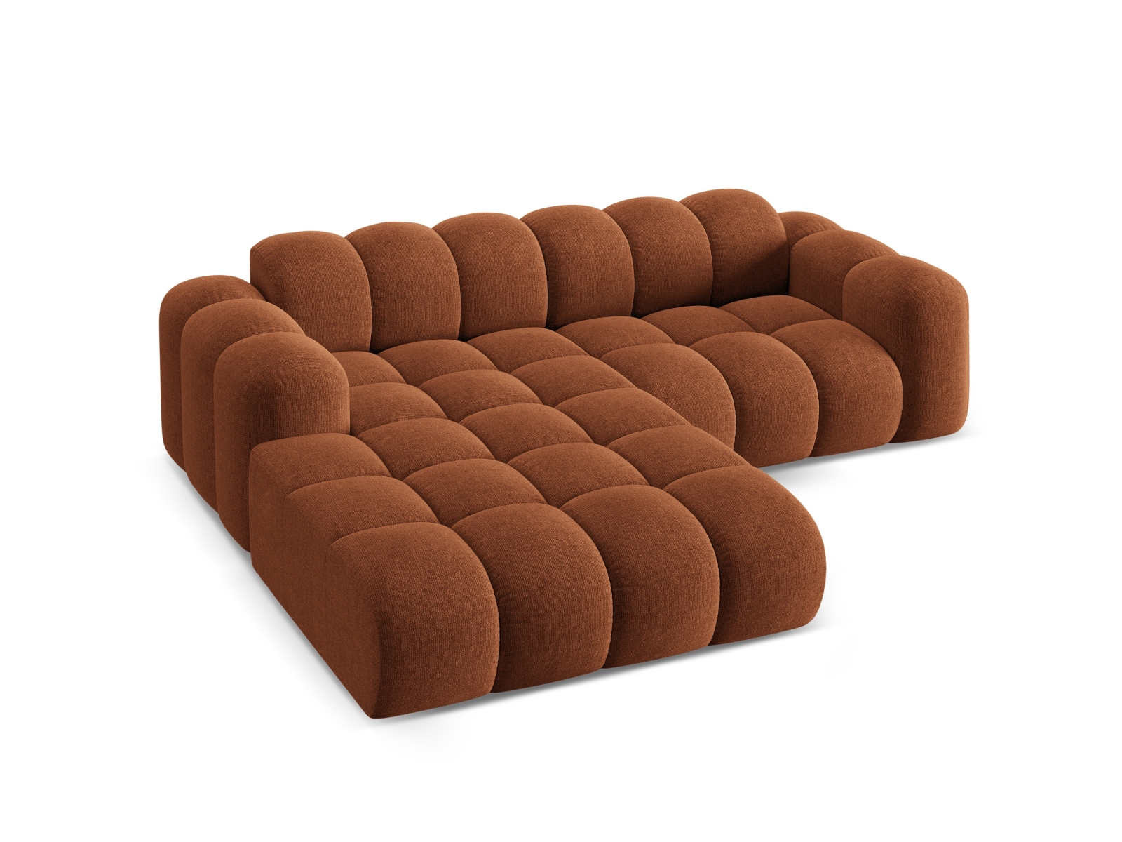 Cosmopolitan Design Ecksofa Treno 3-Sitzer Chenille Eden Ziegel Links