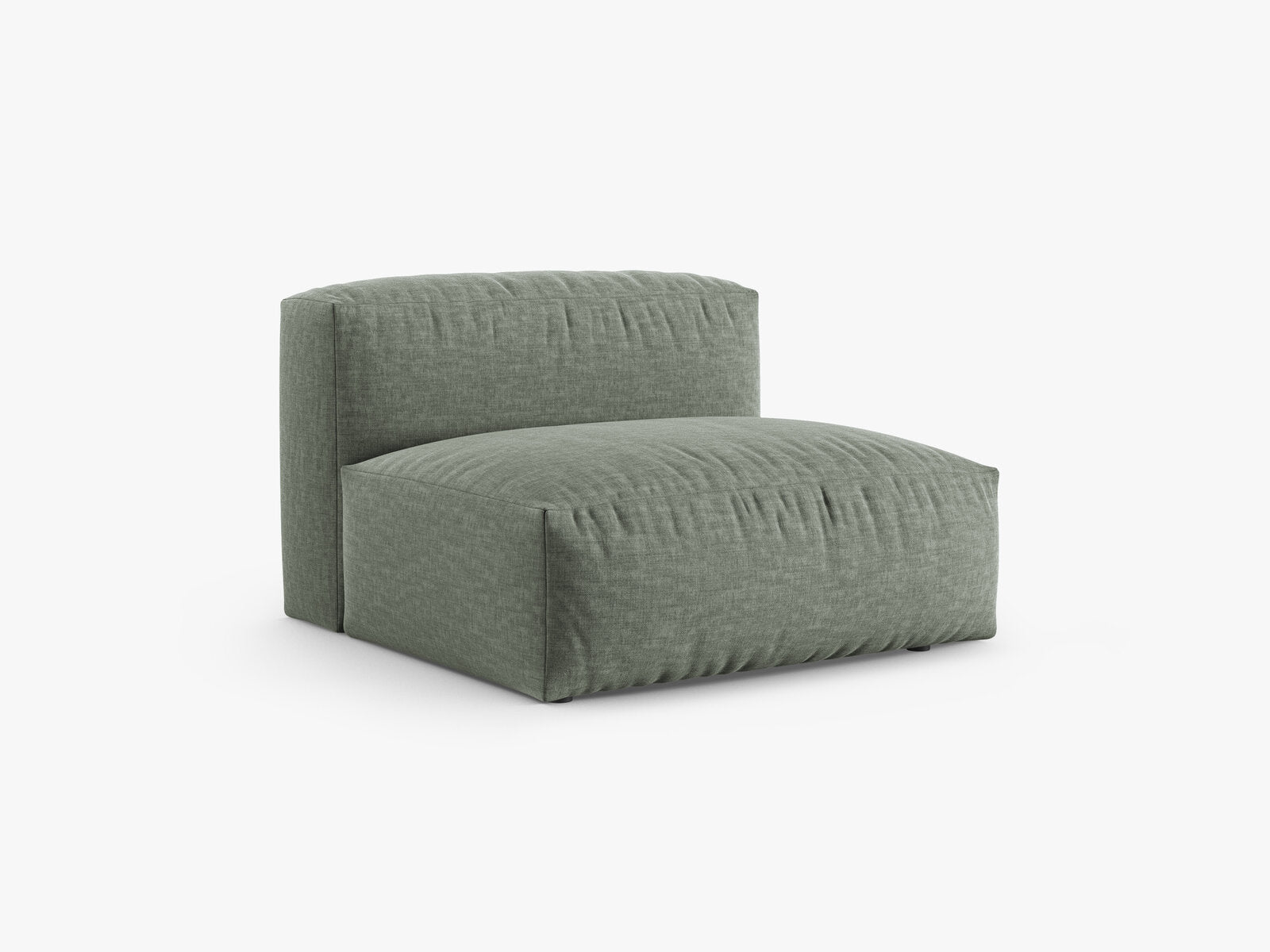Micadoni Mittelmodul Martina 1-Sitzer 90cm Sitztiefe Strukturierter Stoff Boston Moßgrün