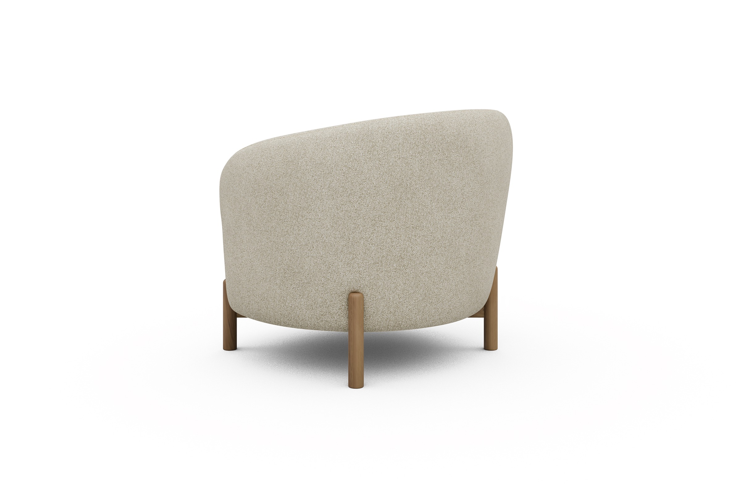 Sessel Ronda Holzbeine Eiche Natur Boucle-Off-White