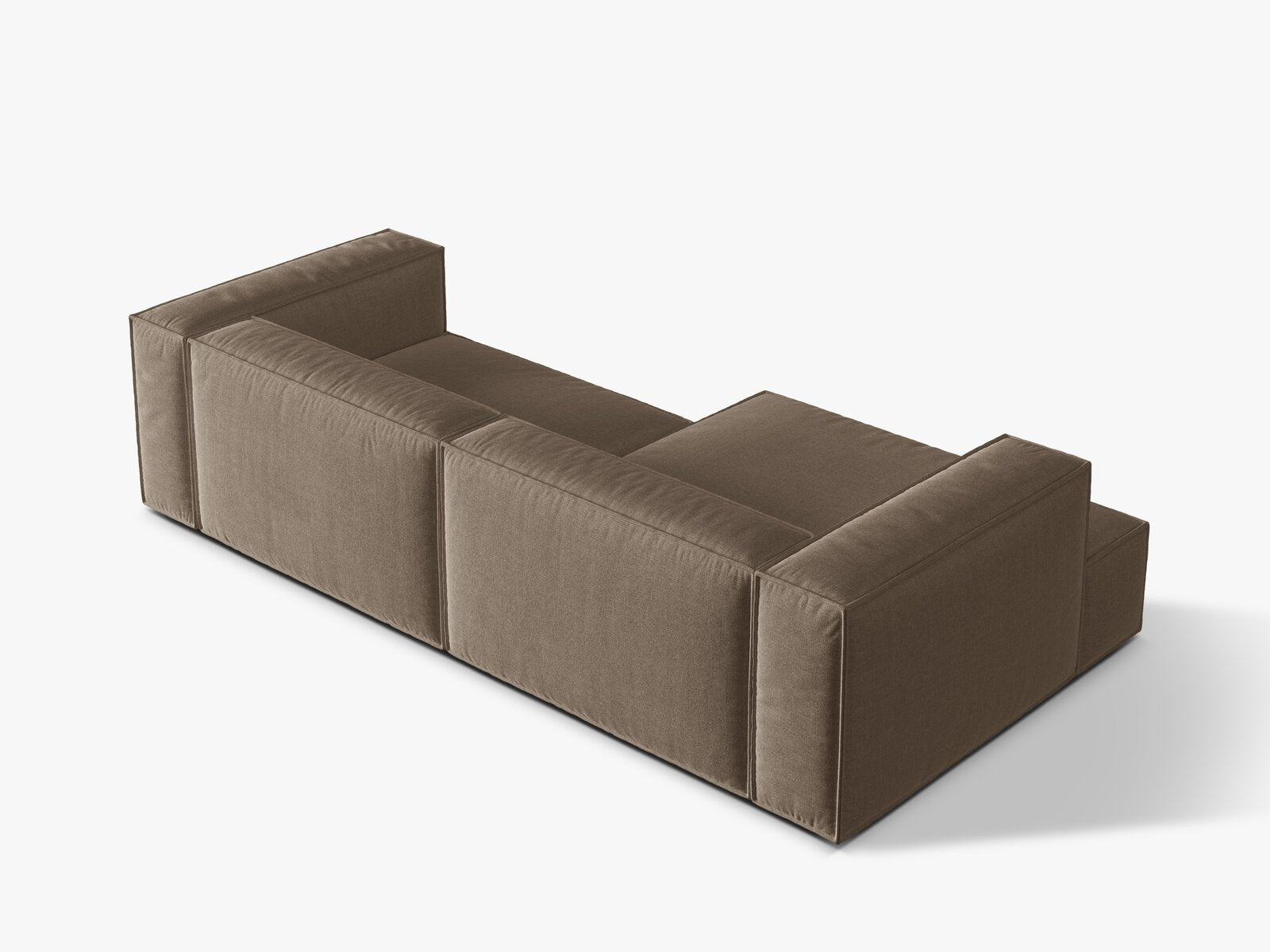 Micadoni Ecksofa Nuria 4-Sitzer Links Strukturierter Stoff Cappuccino