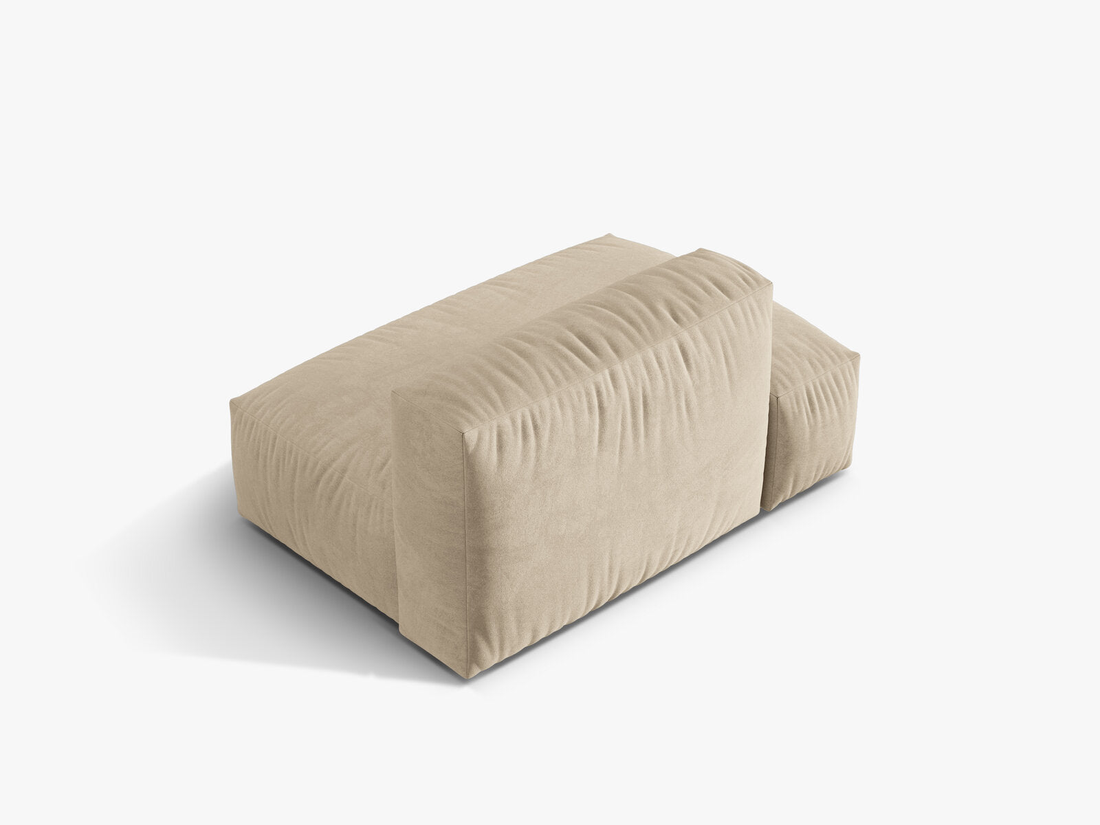 Micadoni Ecksofa-Modul Martina 1-Sitzer Samt Vogue Helles Beige Links