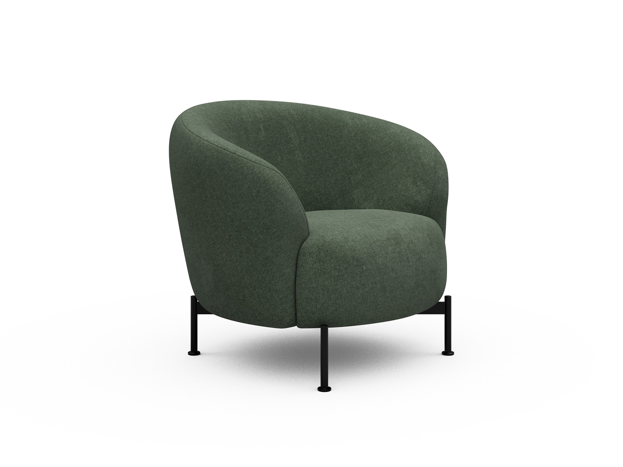 Sessel Ronda X-Metallgestell Schwarz Strukturierter Stoff Casone 498-Forest-Green