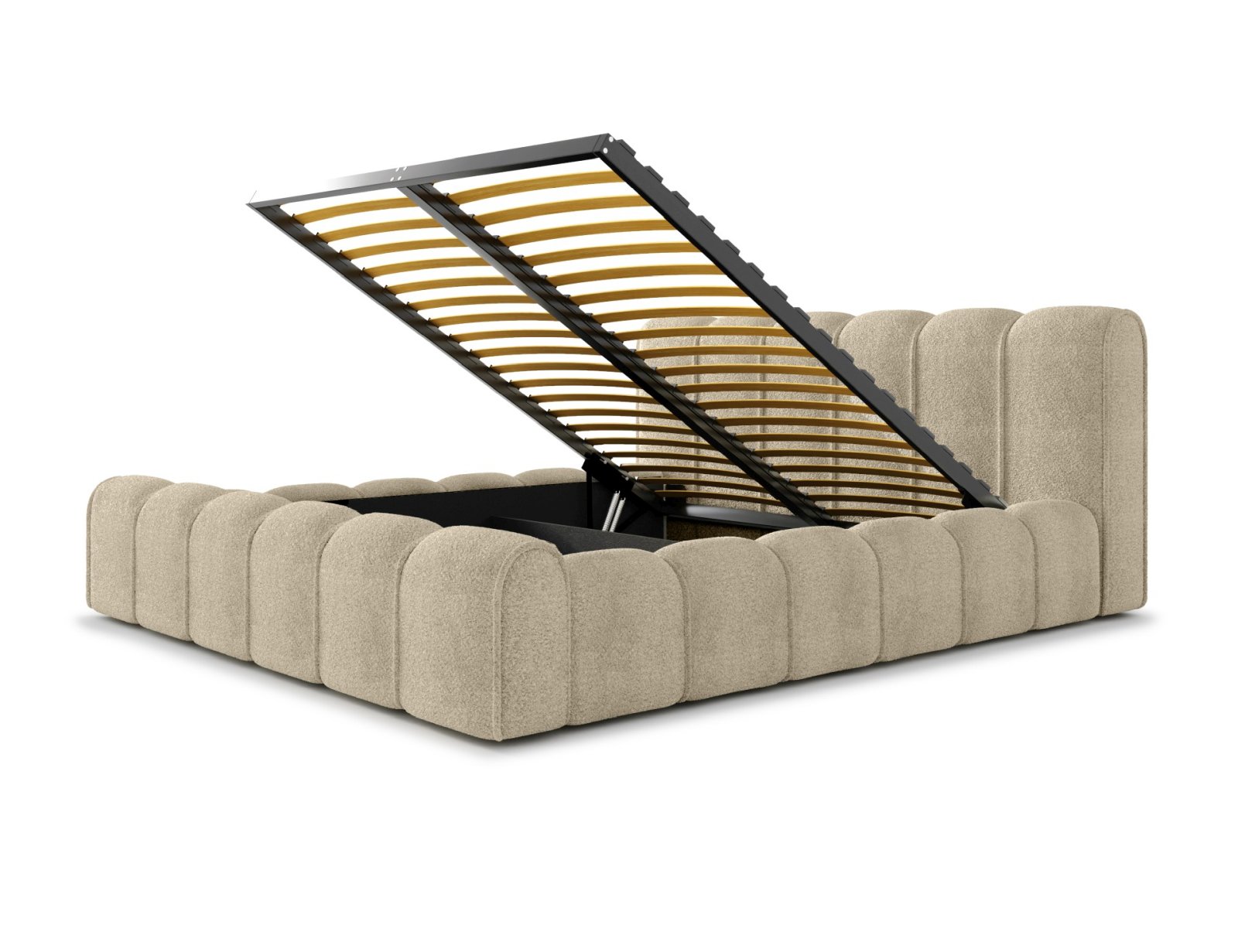 Polsterbett Belio Boucle 140x200 mit Metallrahmen Quelle 06