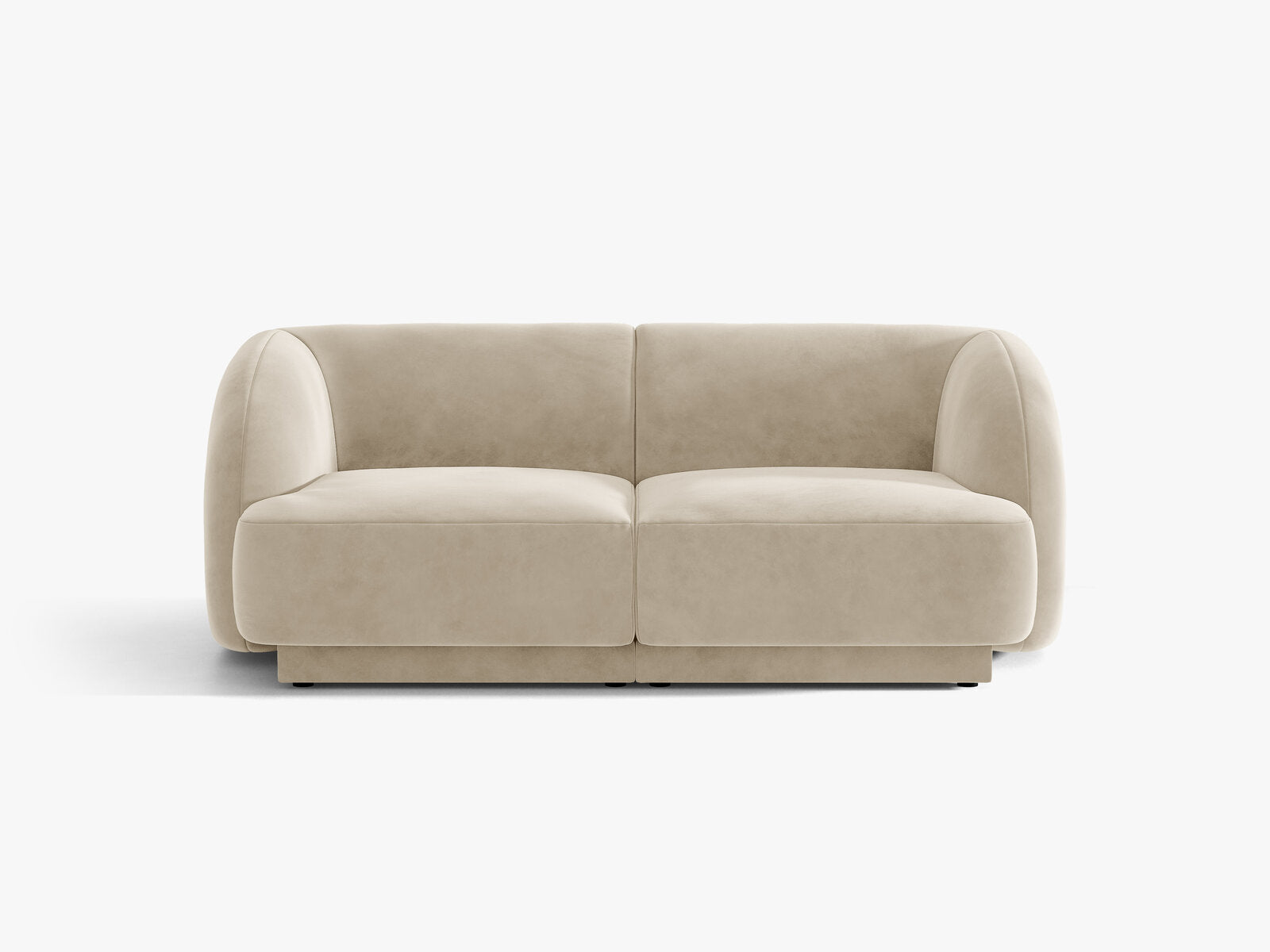 Micadoni Sofa Miley 2-Sitzer Samt Bluvel Dunkelbeige