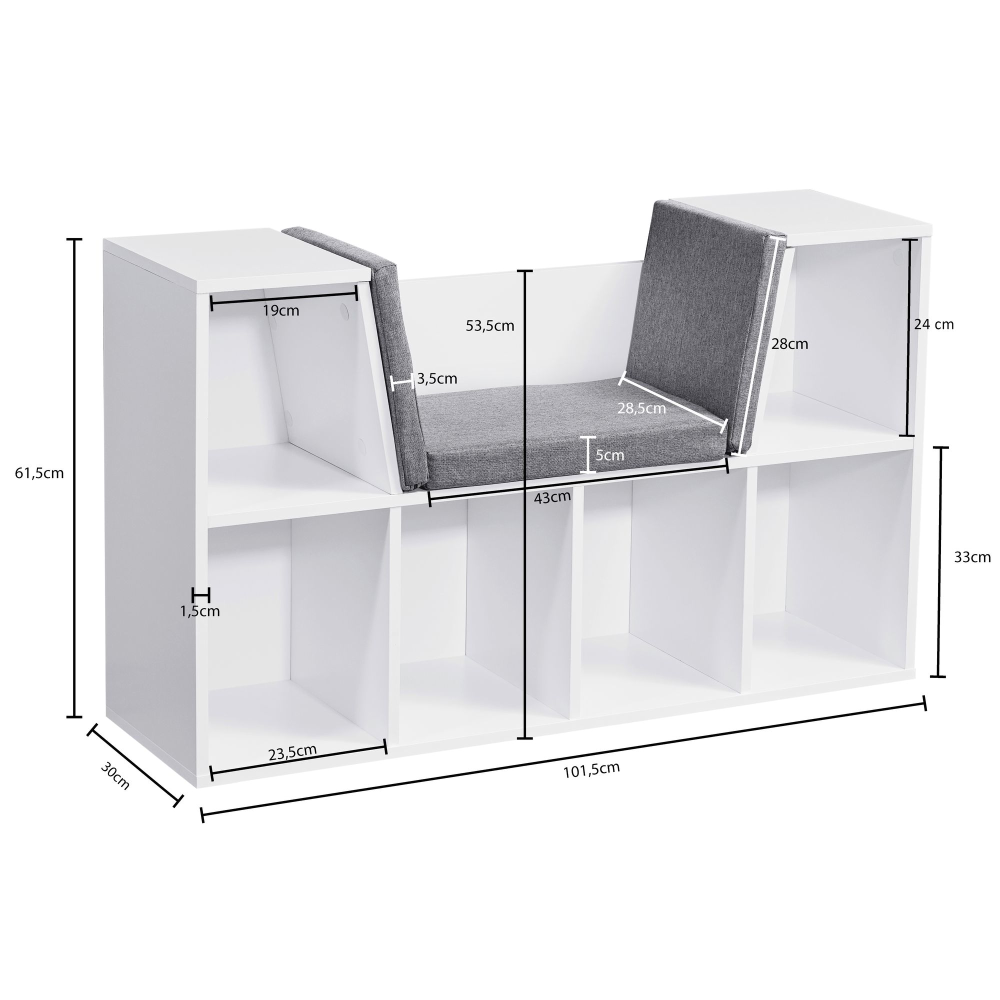 Standregal Stenvad Weiß 101,5 × 30 × 61,5 cm