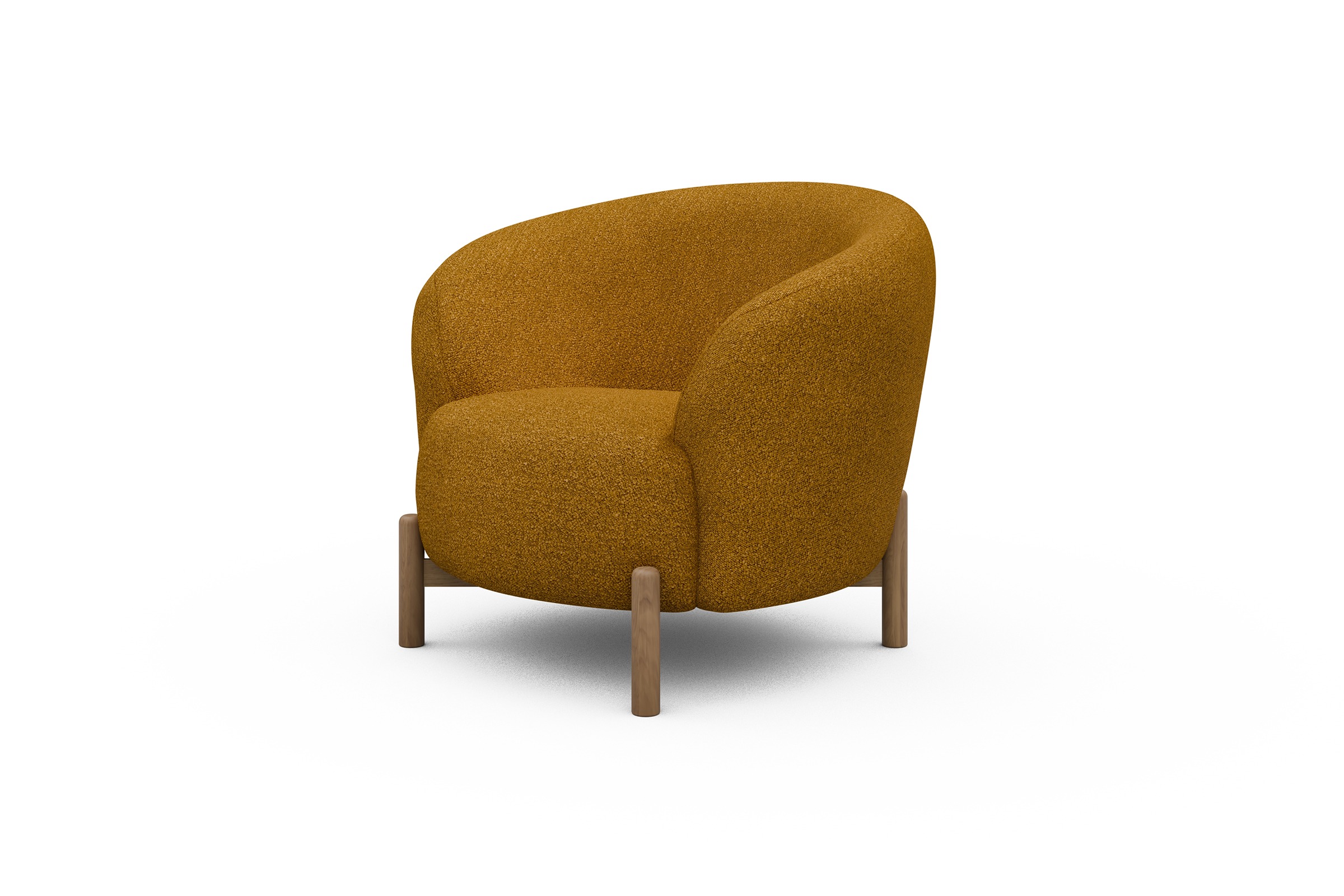 Sessel Ronda Holzbeine Eiche Natur Boucle-Ochre