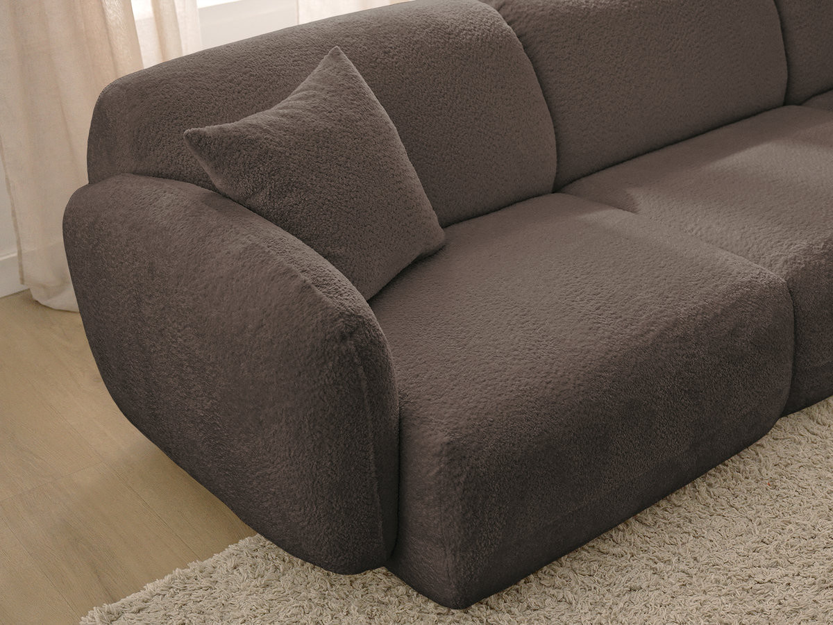 Bobochic Anda Wohnlandschaft Chenille Braun Ecke links