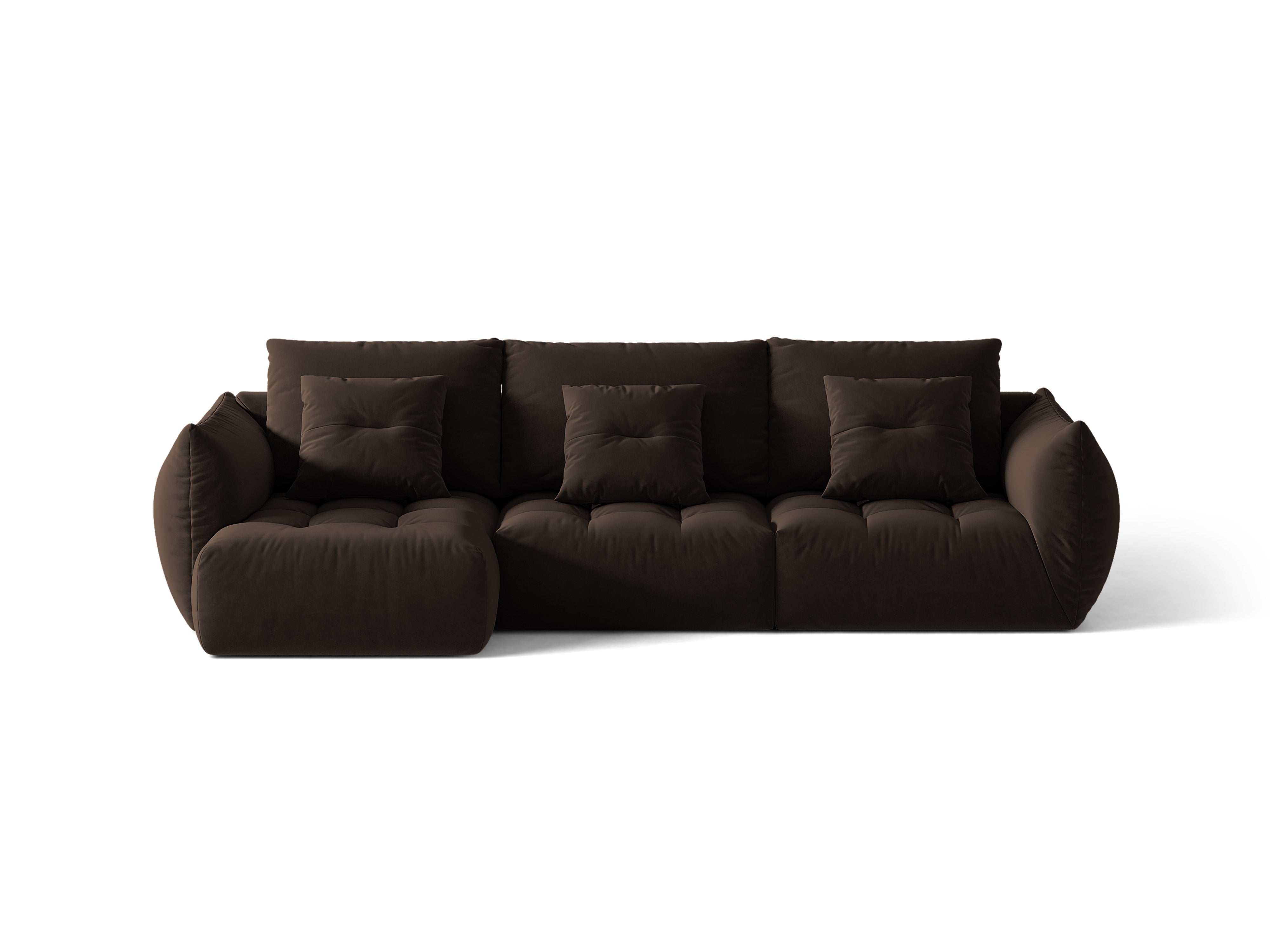 Micadoni Bloom Sofa Links Samt Bluvel Dunkelbraun