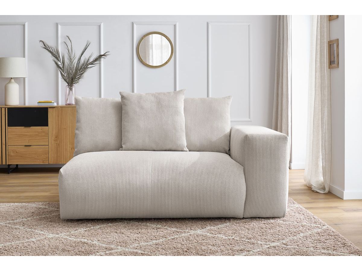 Bobochic Voltaire Sofamodul 2-Sitzer 178 × 100 cm Cordsamt Beige Ecke rechts